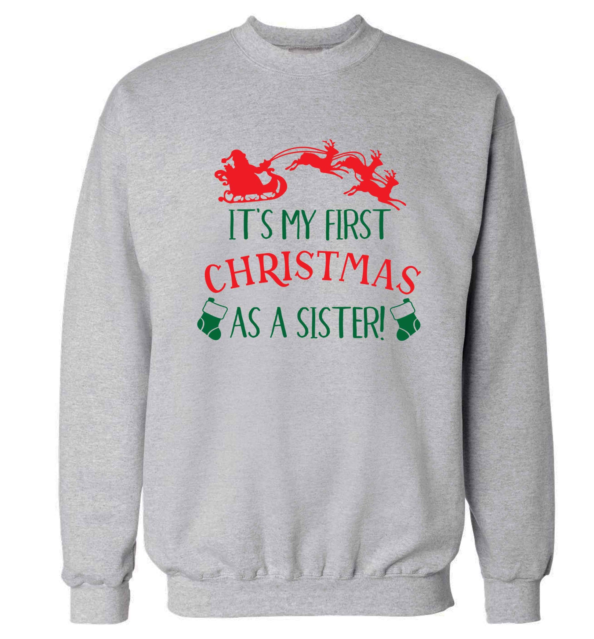 It's my first Christmas as a sister! Adult's unisex grey Sweater 2XL