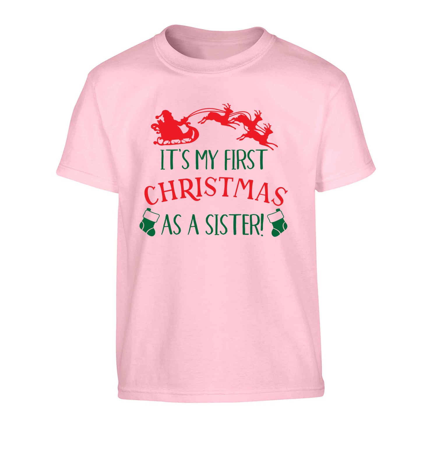 It's my first Christmas as a sister! Children's light pink Tshirt 12-13 Years