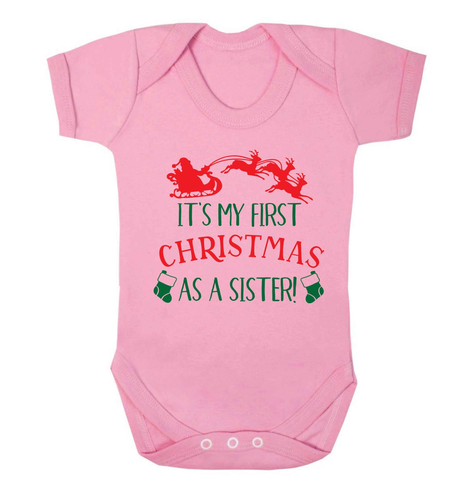 It's my first Christmas as a sister! Baby Vest pale pink 18-24 months