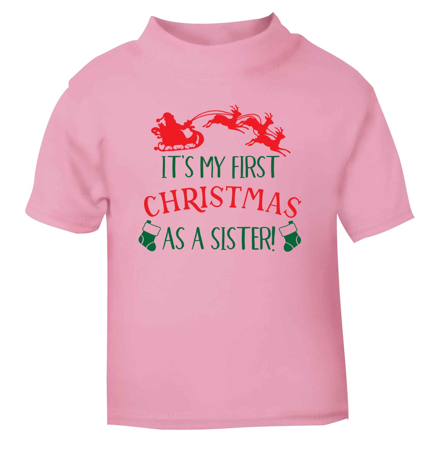 It's my first Christmas as a sister! light pink Baby Toddler Tshirt 2 Years