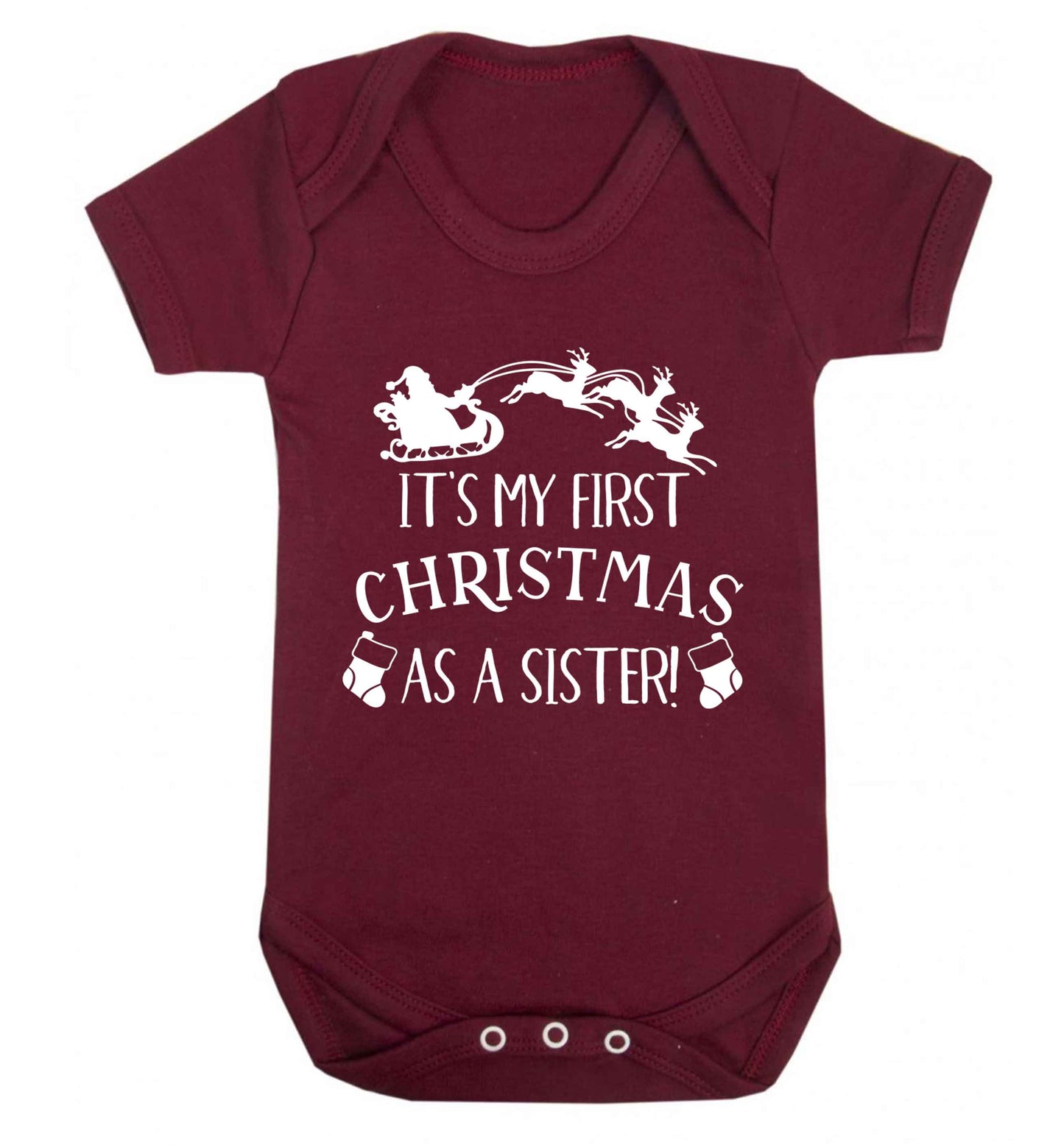 It's my first Christmas as a sister! Baby Vest maroon 18-24 months