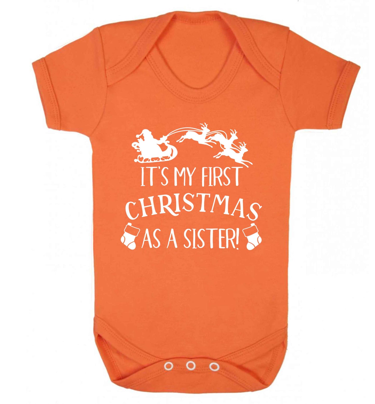 It's my first Christmas as a sister! Baby Vest orange 18-24 months