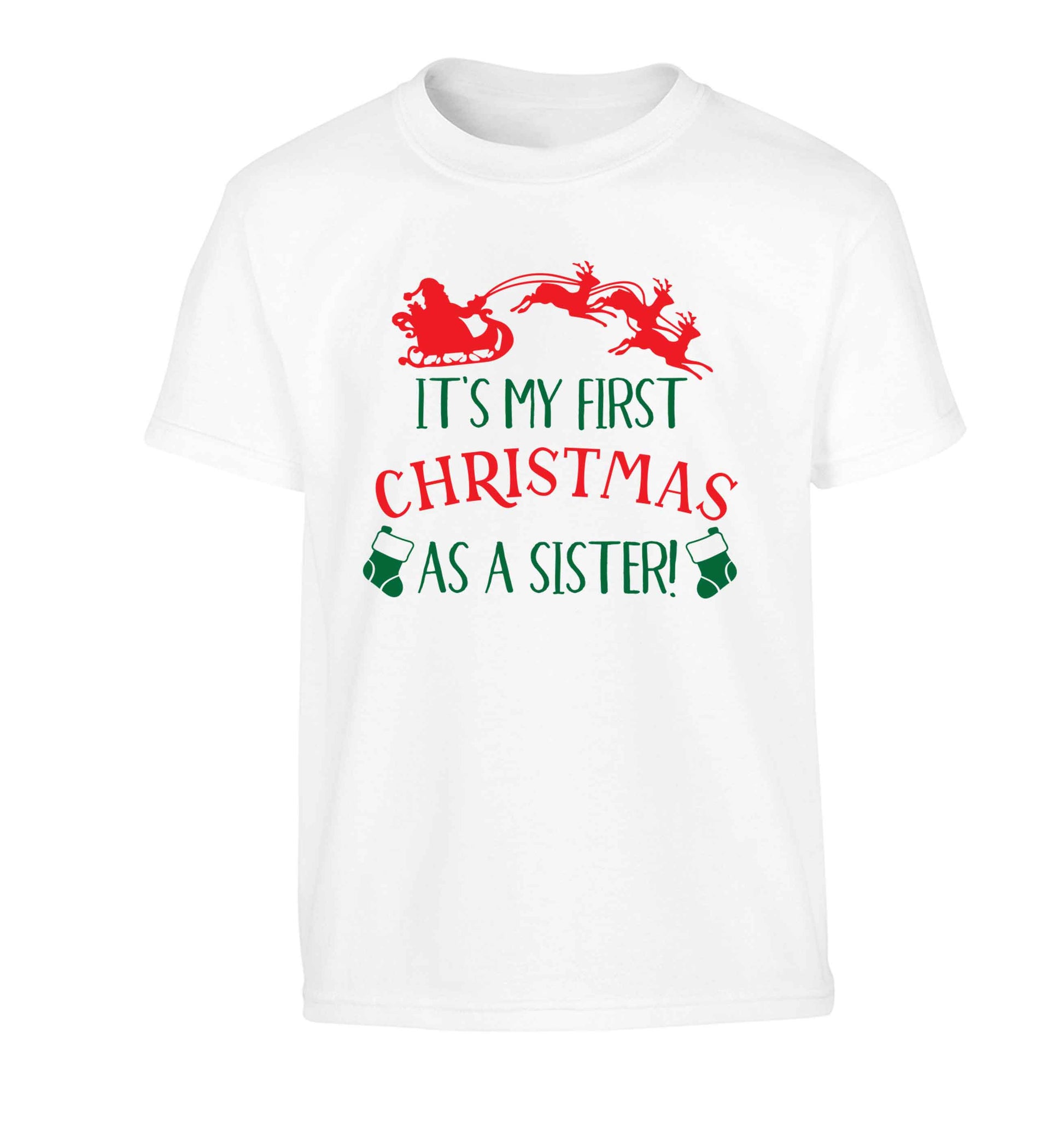 It's my first Christmas as a sister! Children's white Tshirt 12-13 Years