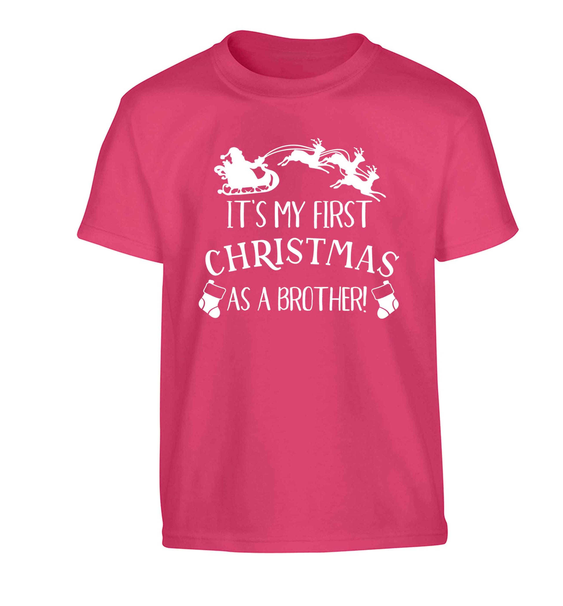 It's my first Christmas as a brother! Children's pink Tshirt 12-13 Years