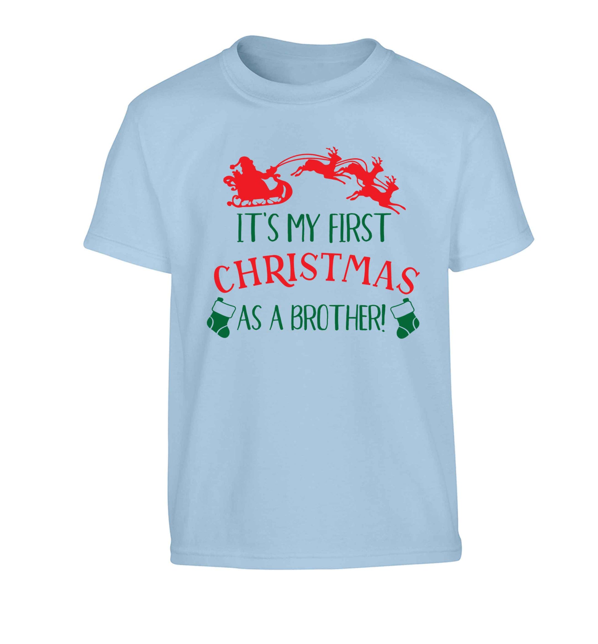It's my first Christmas as a brother! Children's light blue Tshirt 12-13 Years