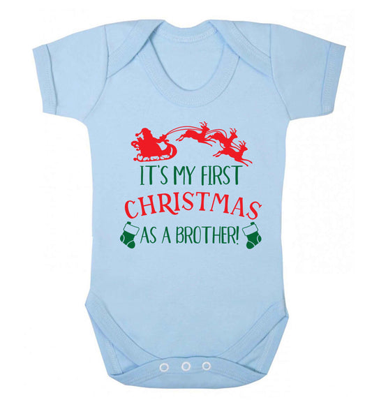It's my first Christmas as a brother! Baby Vest pale blue 18-24 months