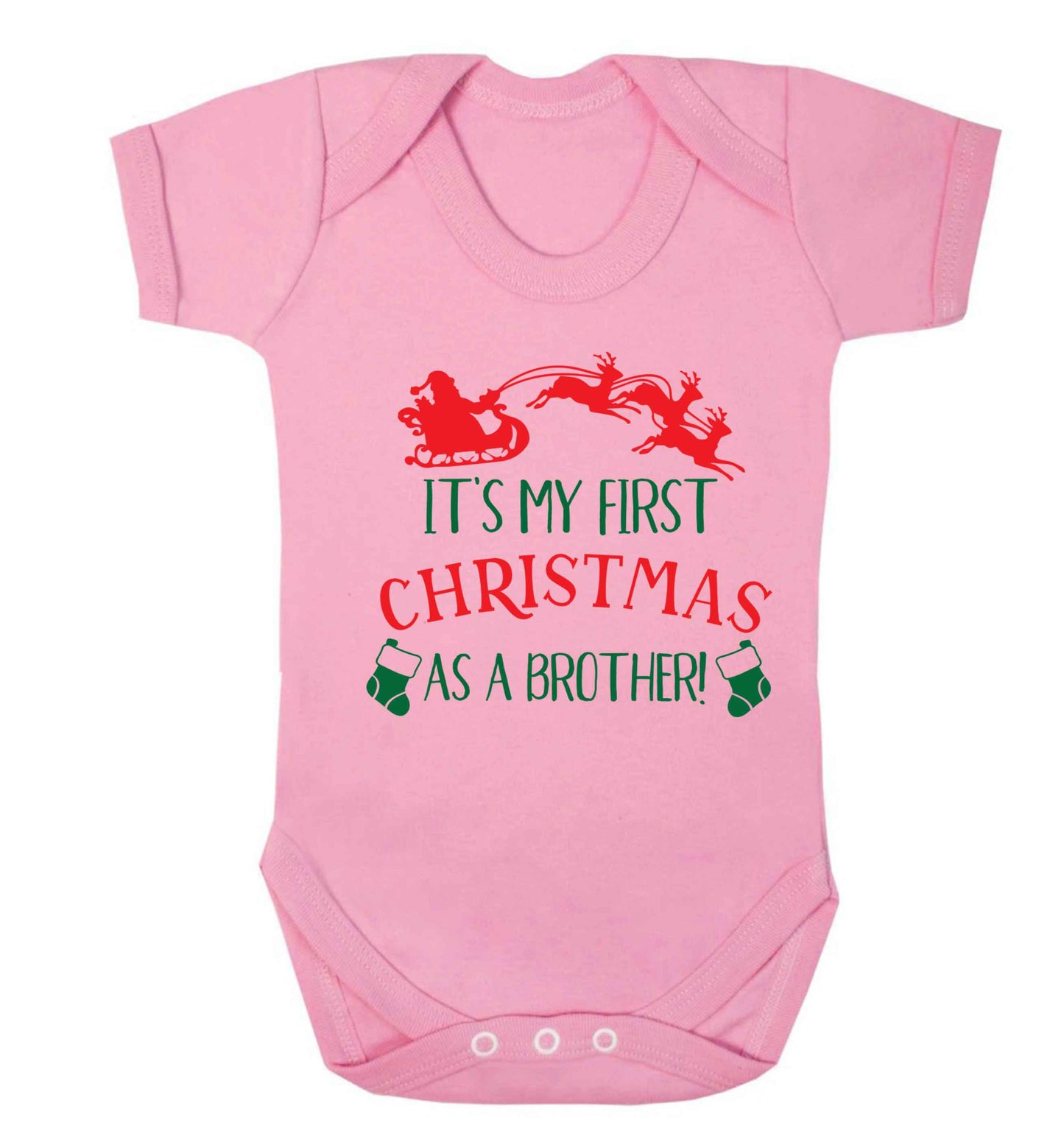 It's my first Christmas as a brother! Baby Vest pale pink 18-24 months