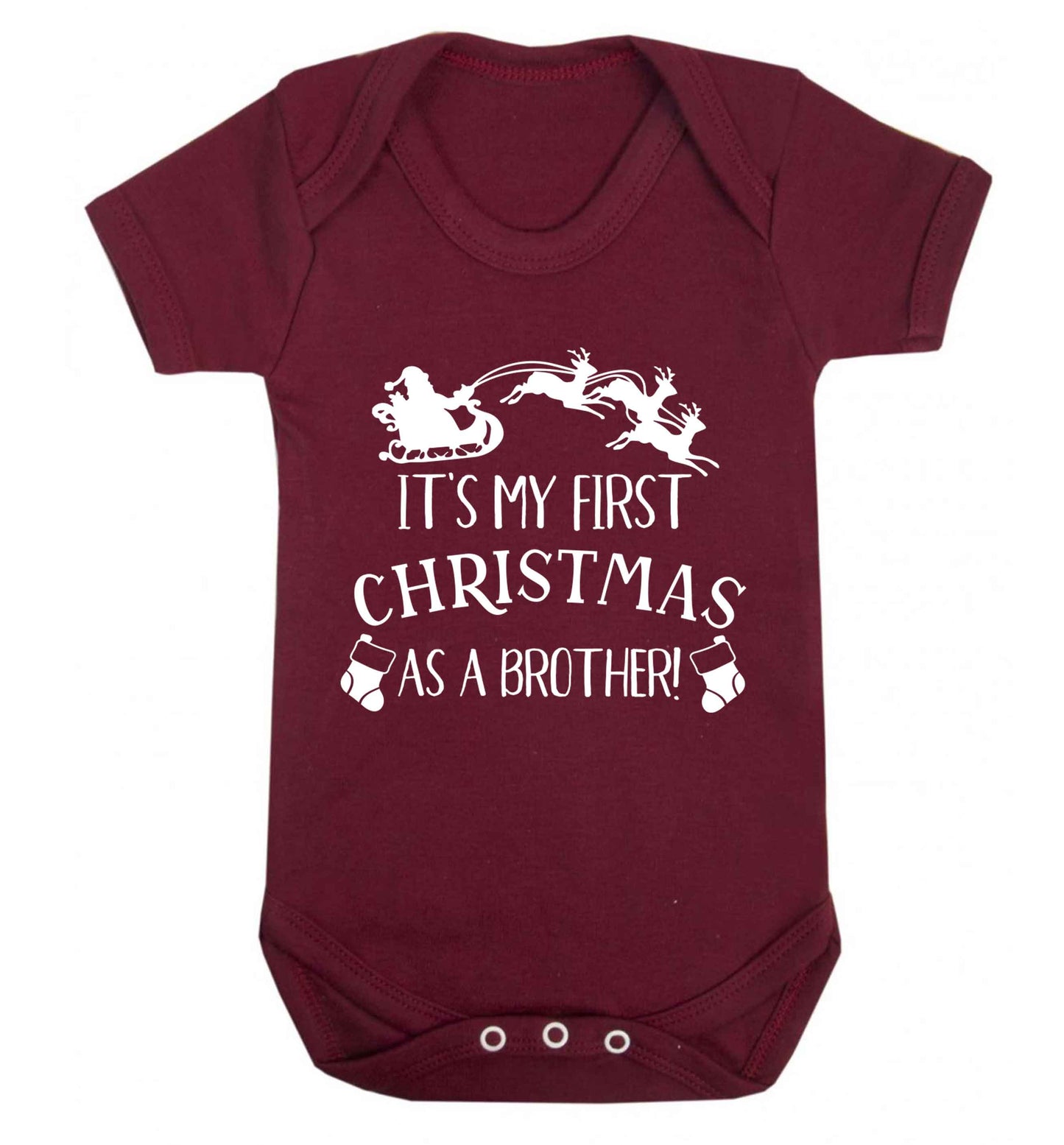 It's my first Christmas as a brother! Baby Vest maroon 18-24 months
