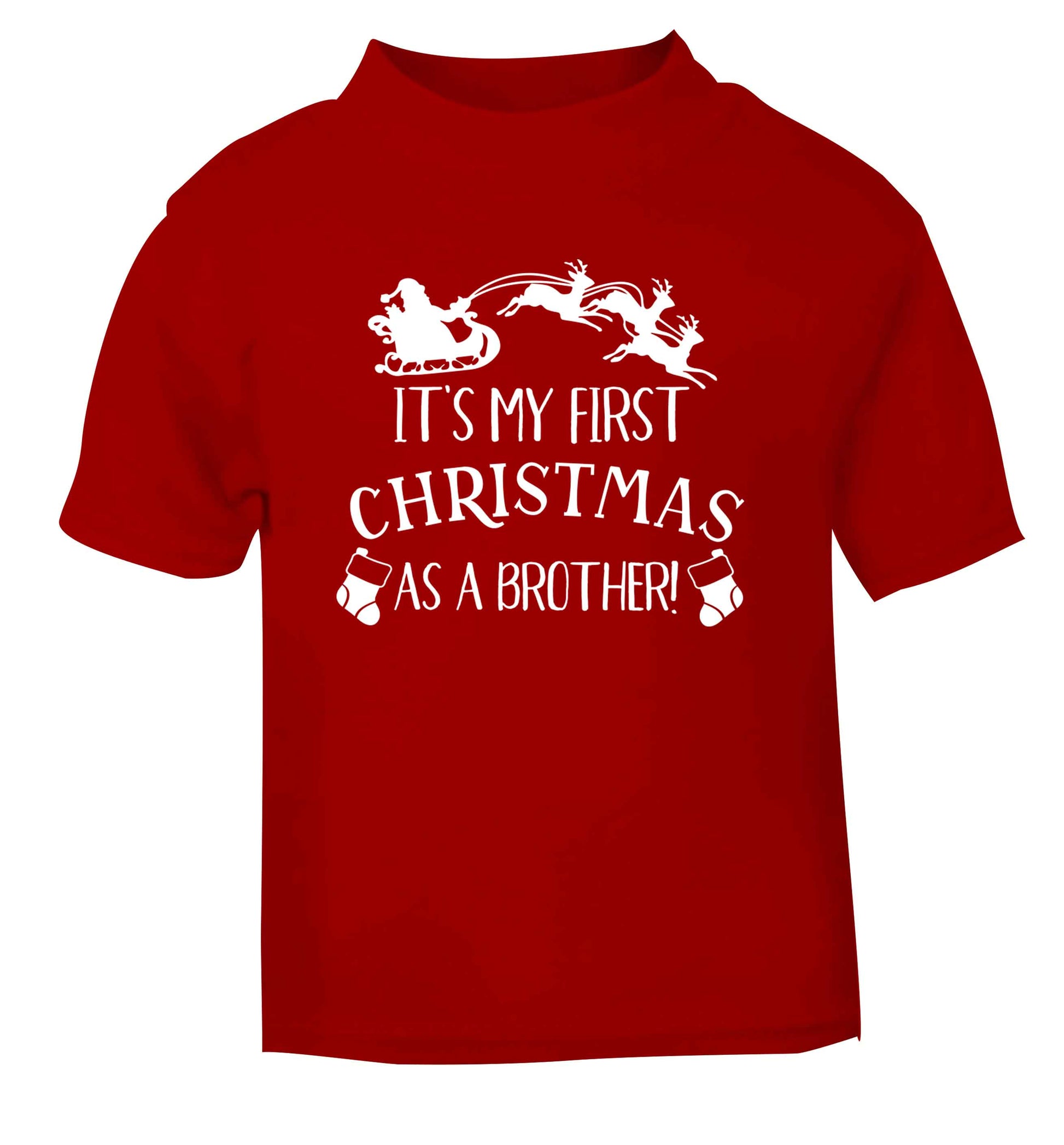 It's my first Christmas as a brother! red Baby Toddler Tshirt 2 Years