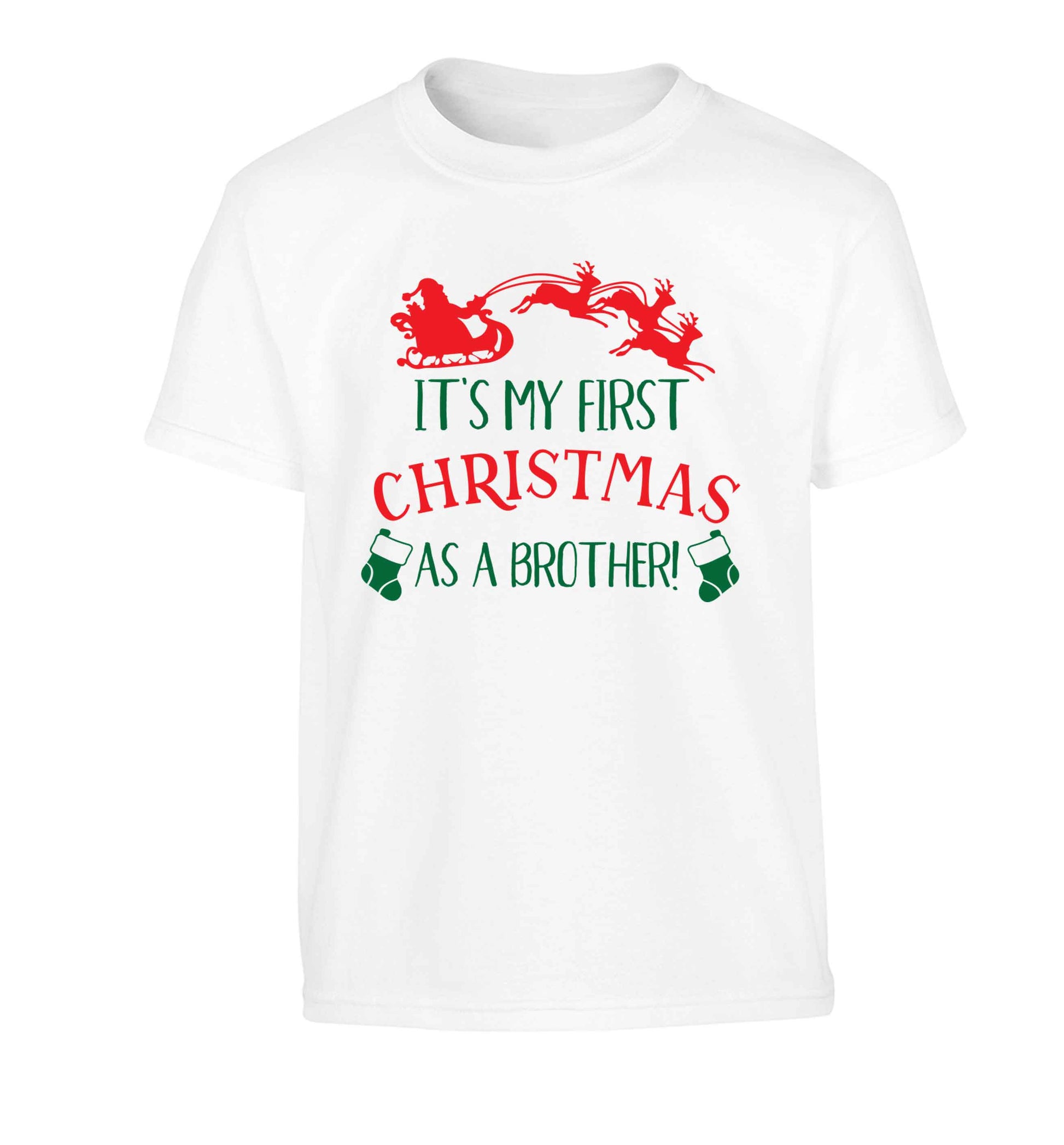 It's my first Christmas as a brother! Children's white Tshirt 12-13 Years