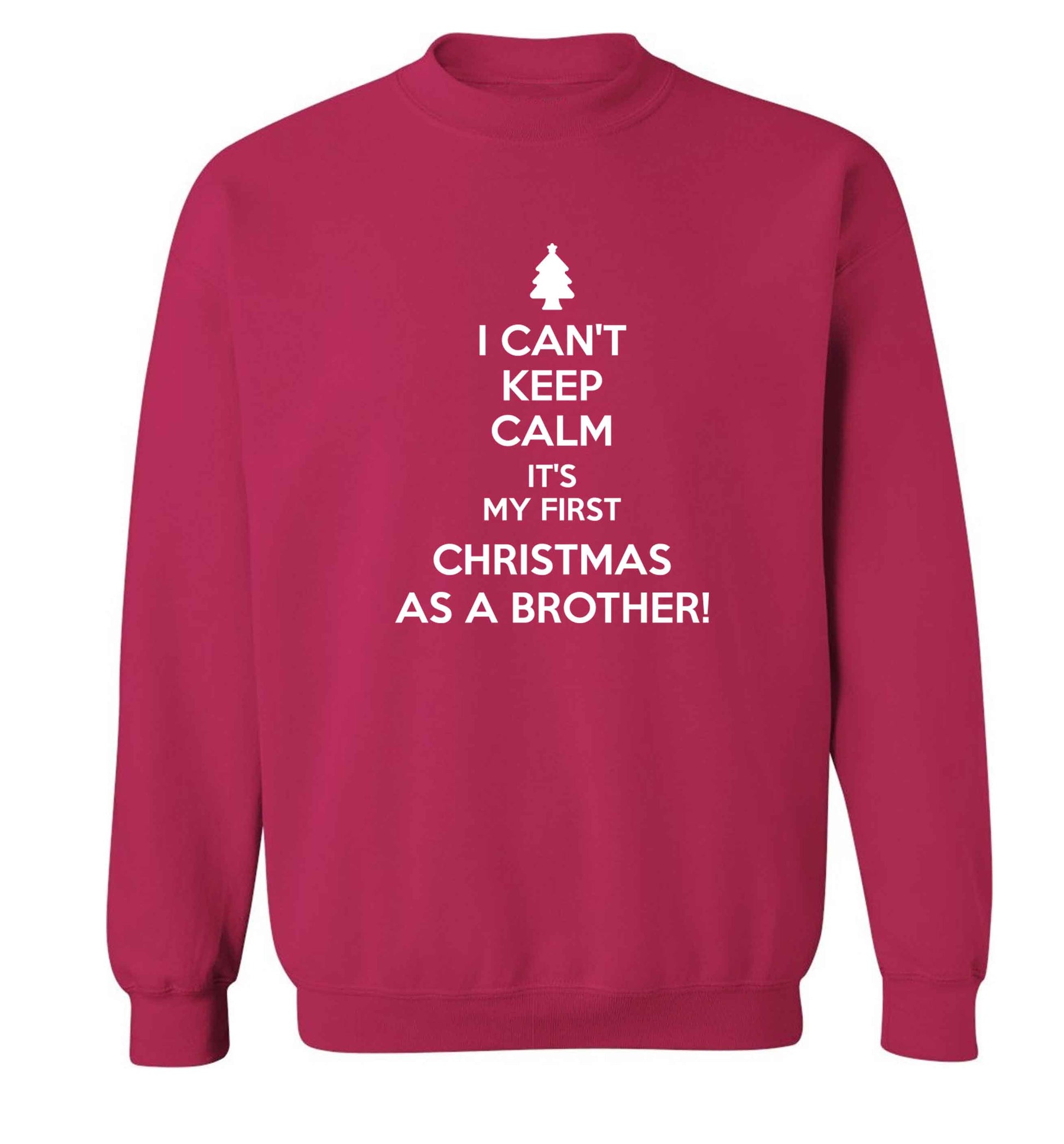 I can't keep calm it's my first Christmas as a brother! Adult's unisex pink Sweater 2XL