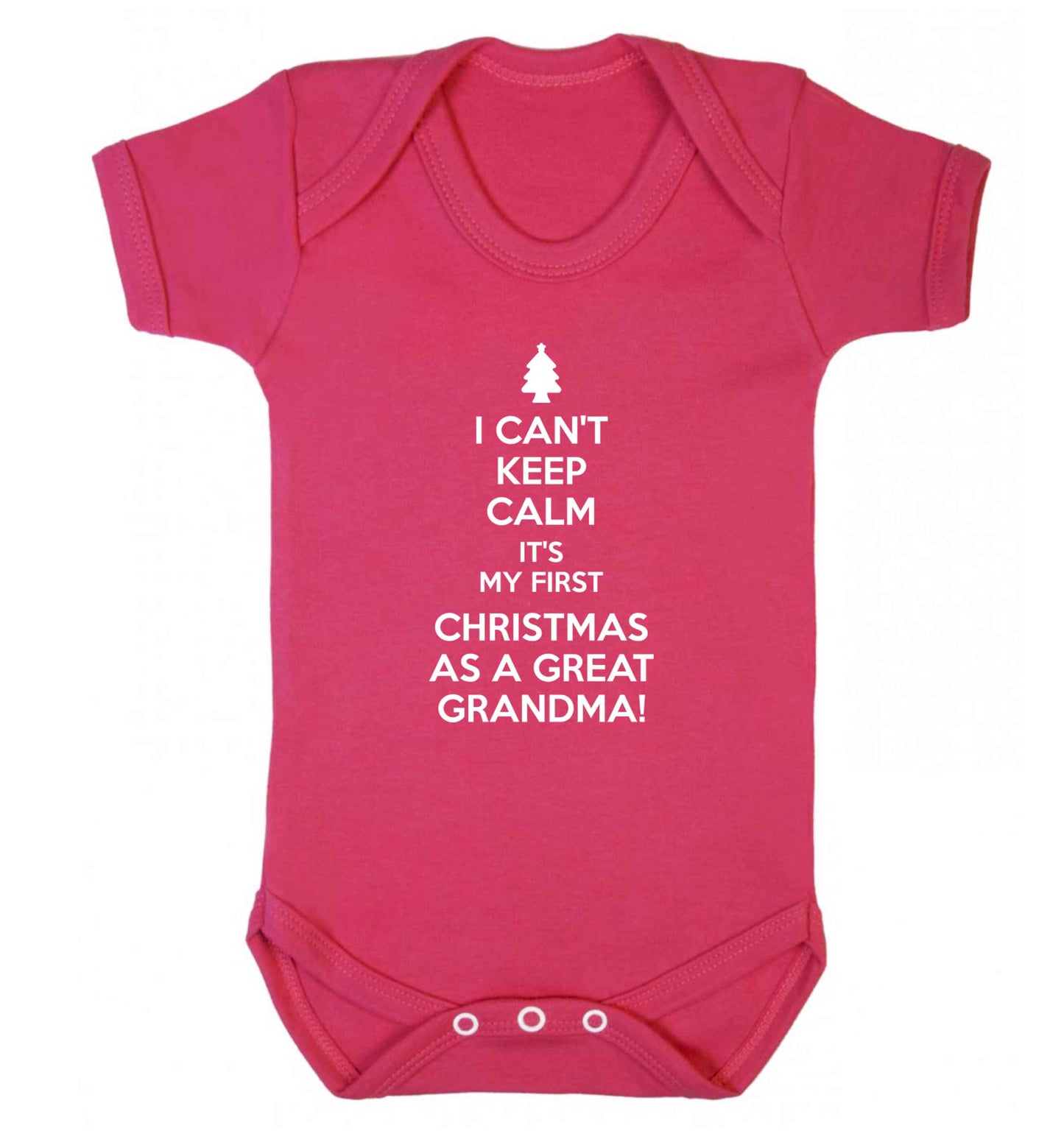 I can't keep calm it's my first Christmas as a great grandma! Baby Vest dark pink 18-24 months