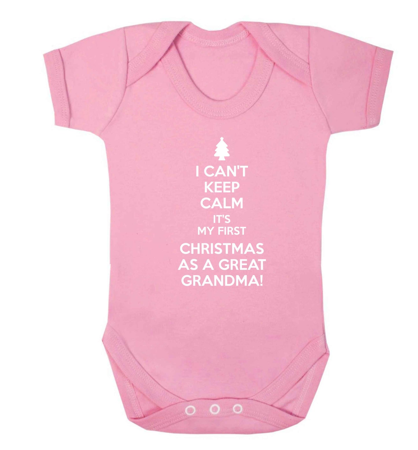 I can't keep calm it's my first Christmas as a great grandma! Baby Vest pale pink 18-24 months