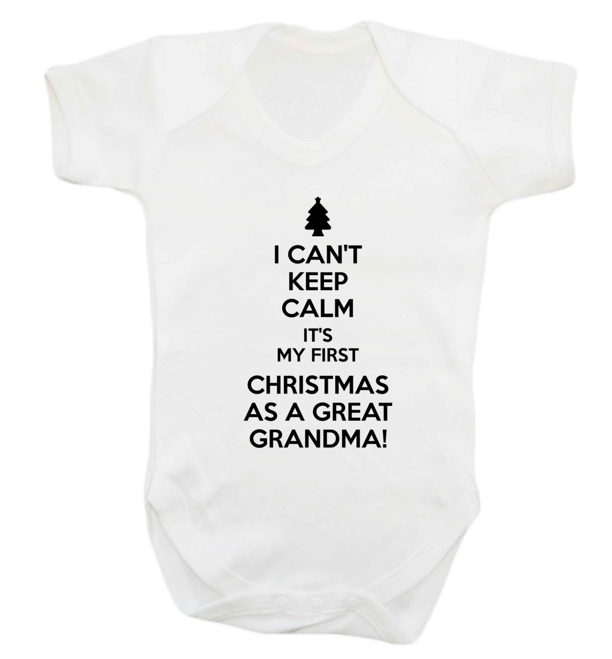 I can't keep calm it's my first Christmas as a great grandma! Baby Vest white 18-24 months