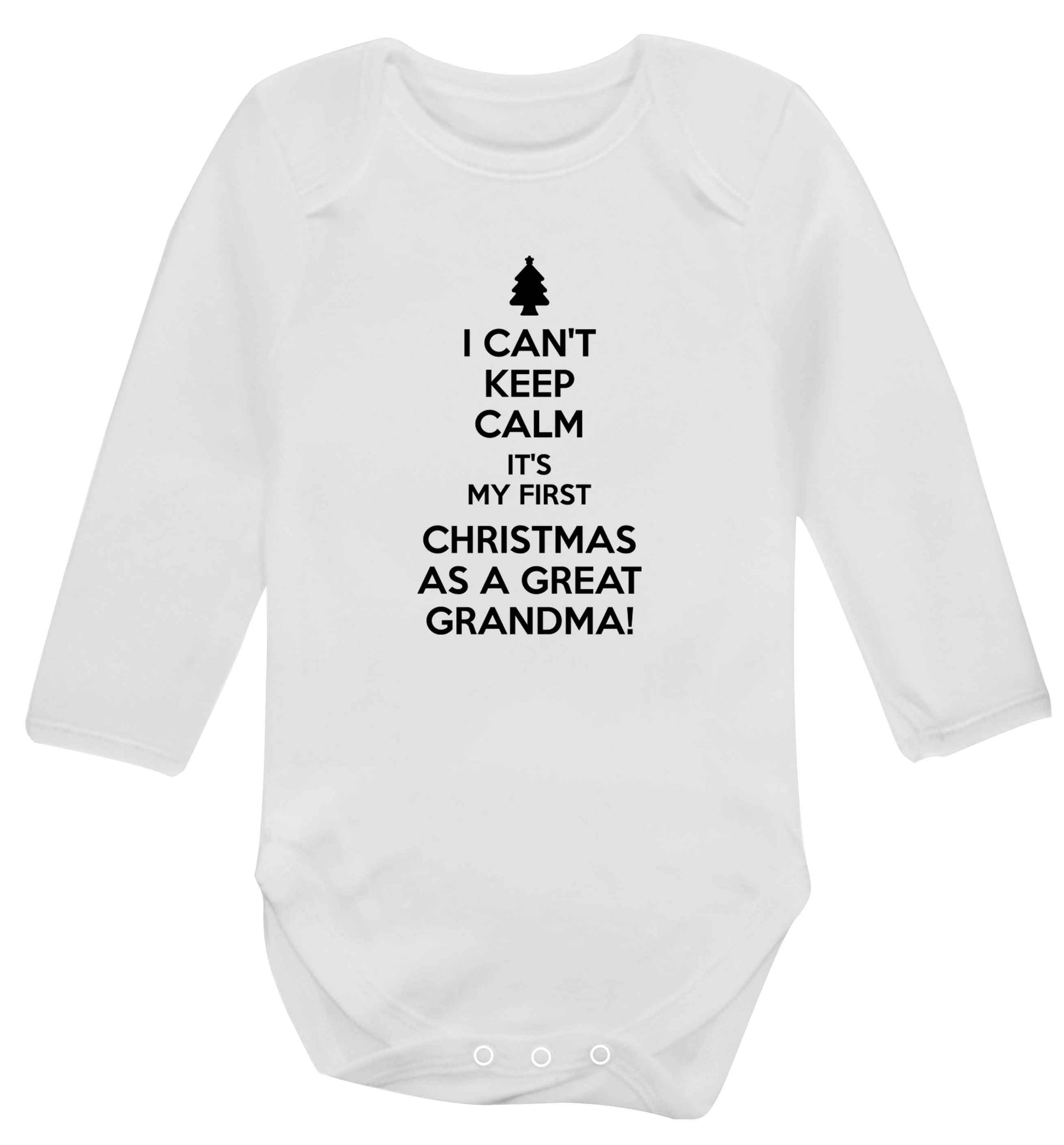 I can't keep calm it's my first Christmas as a great grandma! Baby Vest long sleeved white 6-12 months