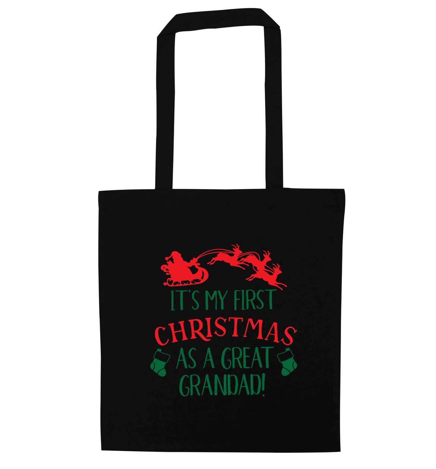 It's my first Christmas as a great grandad! black tote bag