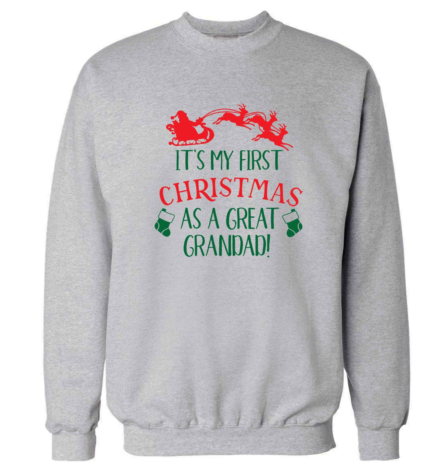It's my first Christmas as a great grandad! Adult's unisex grey Sweater 2XL