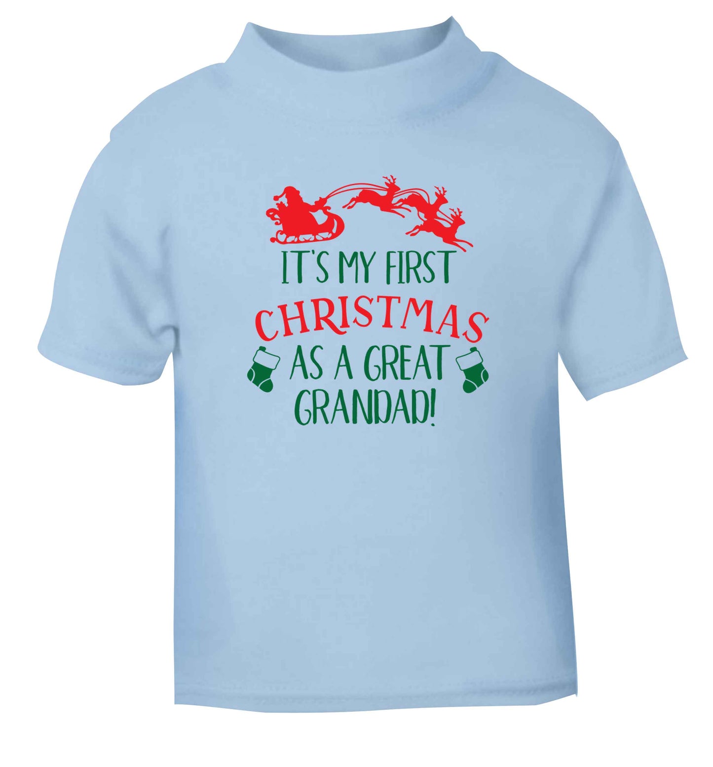 It's my first Christmas as a great grandad! light blue Baby Toddler Tshirt 2 Years