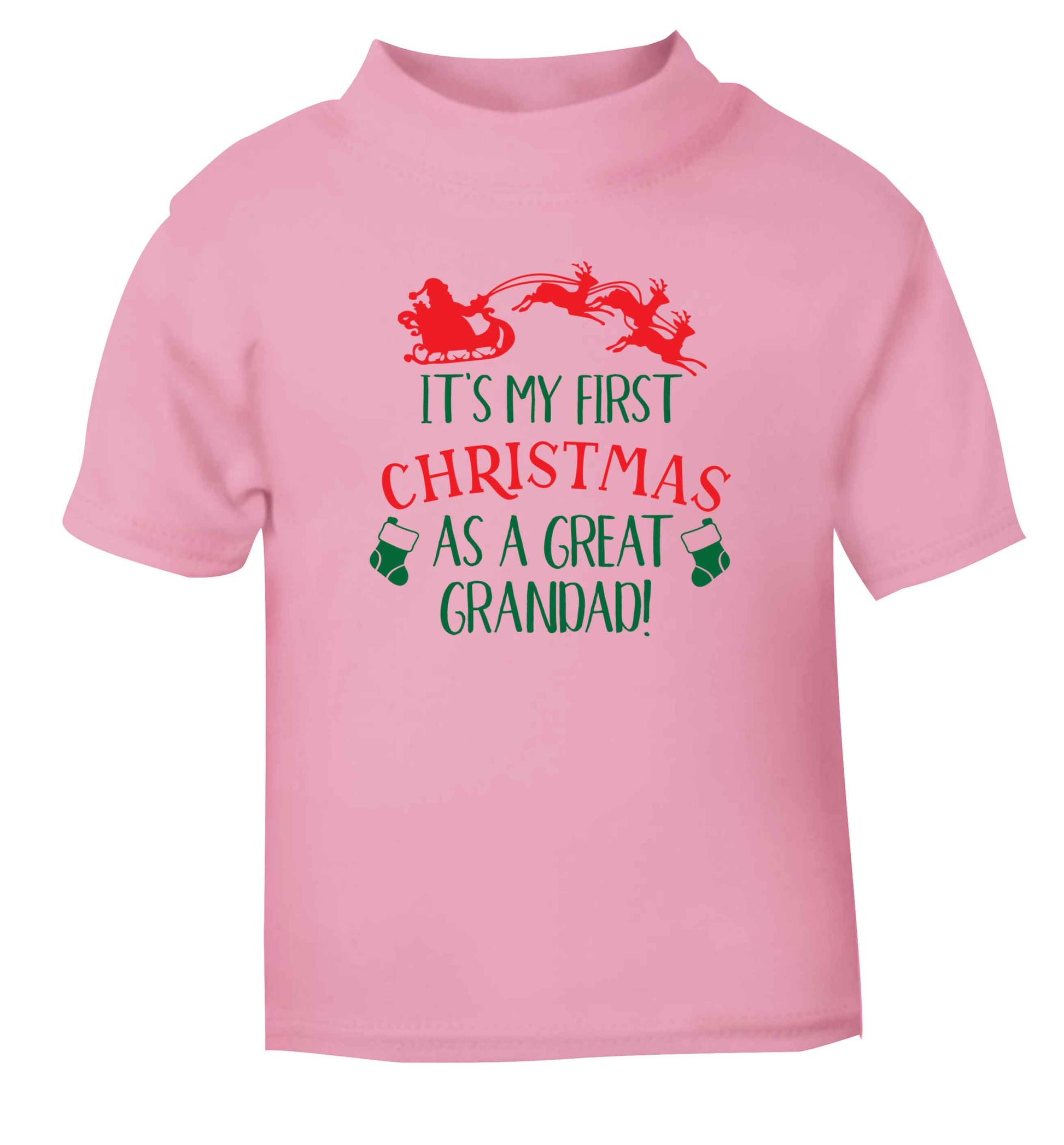 It's my first Christmas as a great grandad! light pink Baby Toddler Tshirt 2 Years