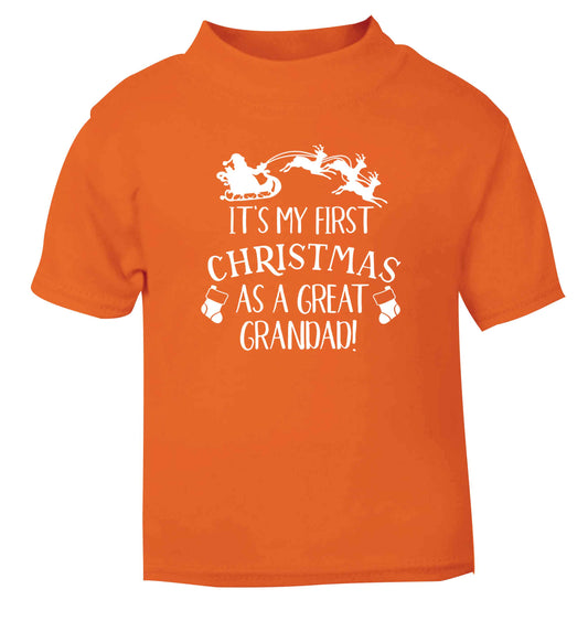 It's my first Christmas as a great grandad! orange Baby Toddler Tshirt 2 Years