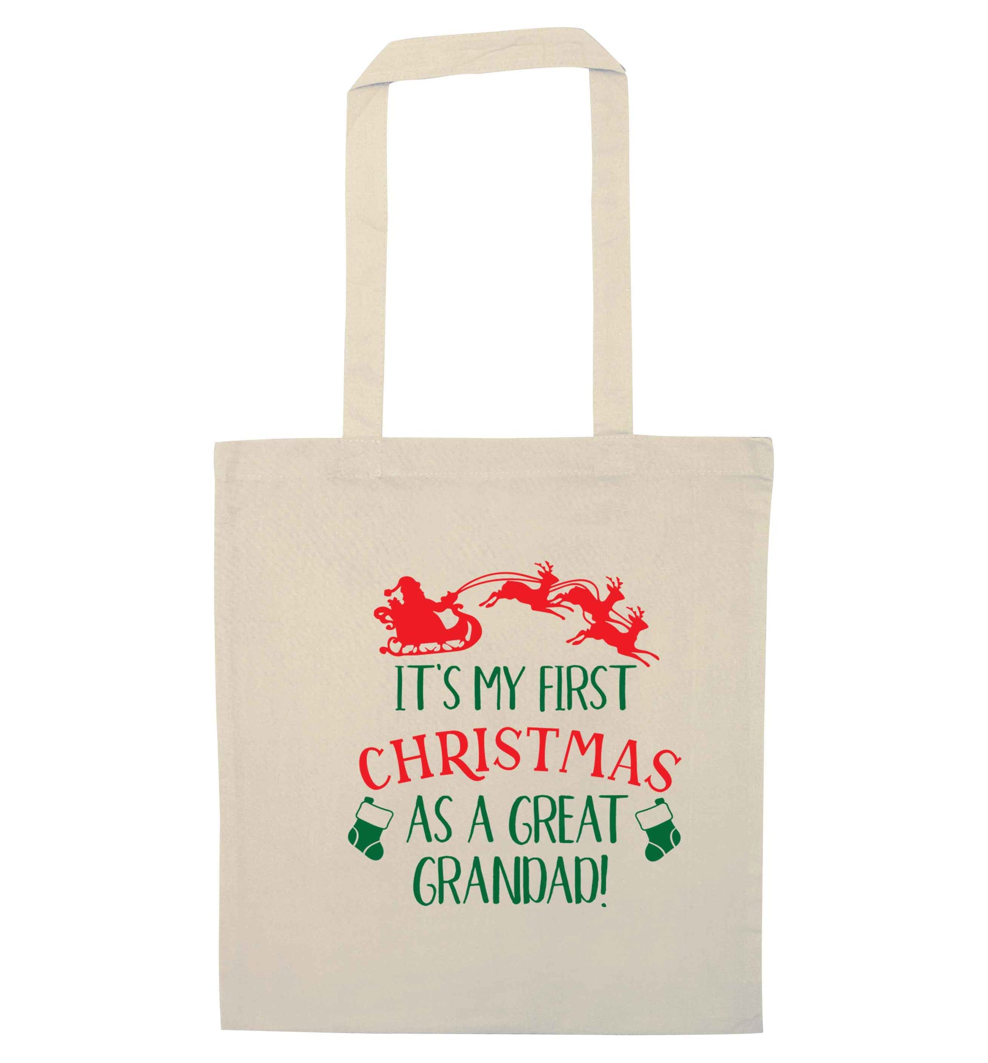 It's my first Christmas as a great grandad! natural tote bag