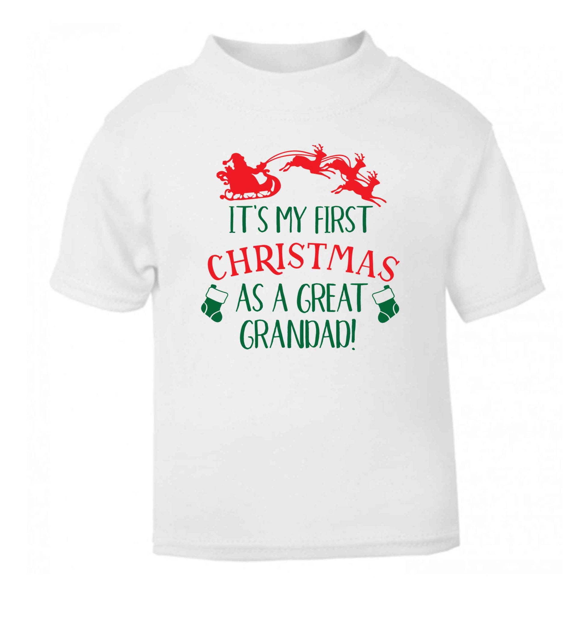 It's my first Christmas as a great grandad! white Baby Toddler Tshirt 2 Years
