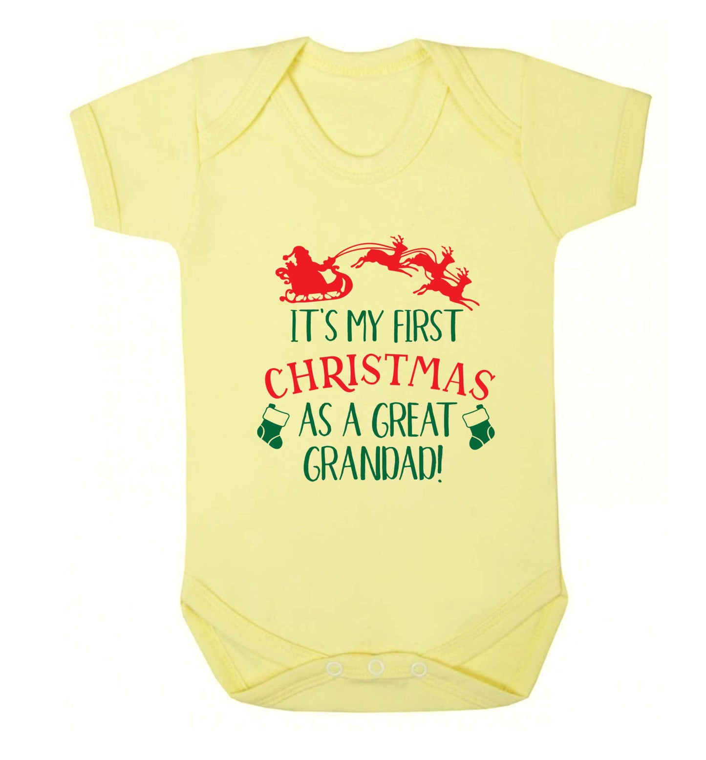 It's my first Christmas as a great grandad! Baby Vest pale yellow 18-24 months