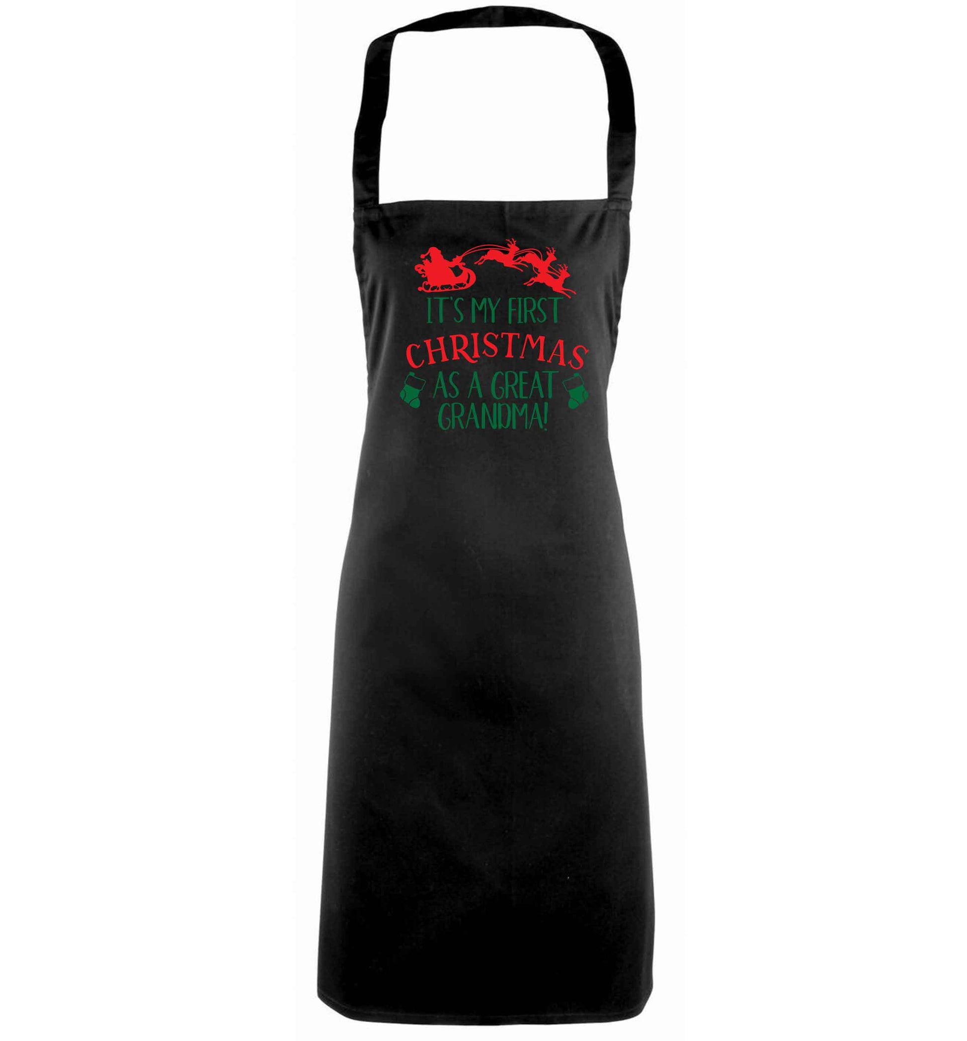 It's my first Christmas as a great grandma! black apron