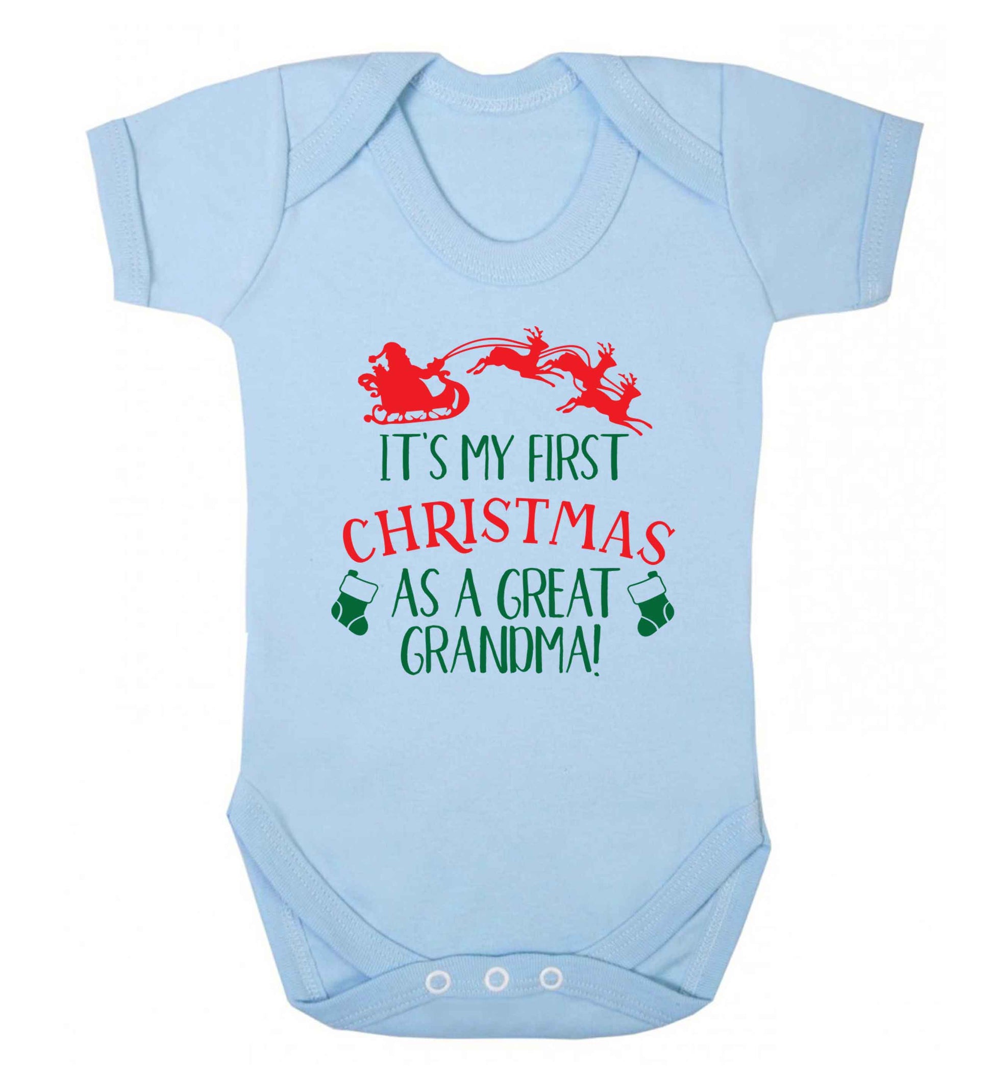 It's my first Christmas as a great grandma! Baby Vest pale blue 18-24 months