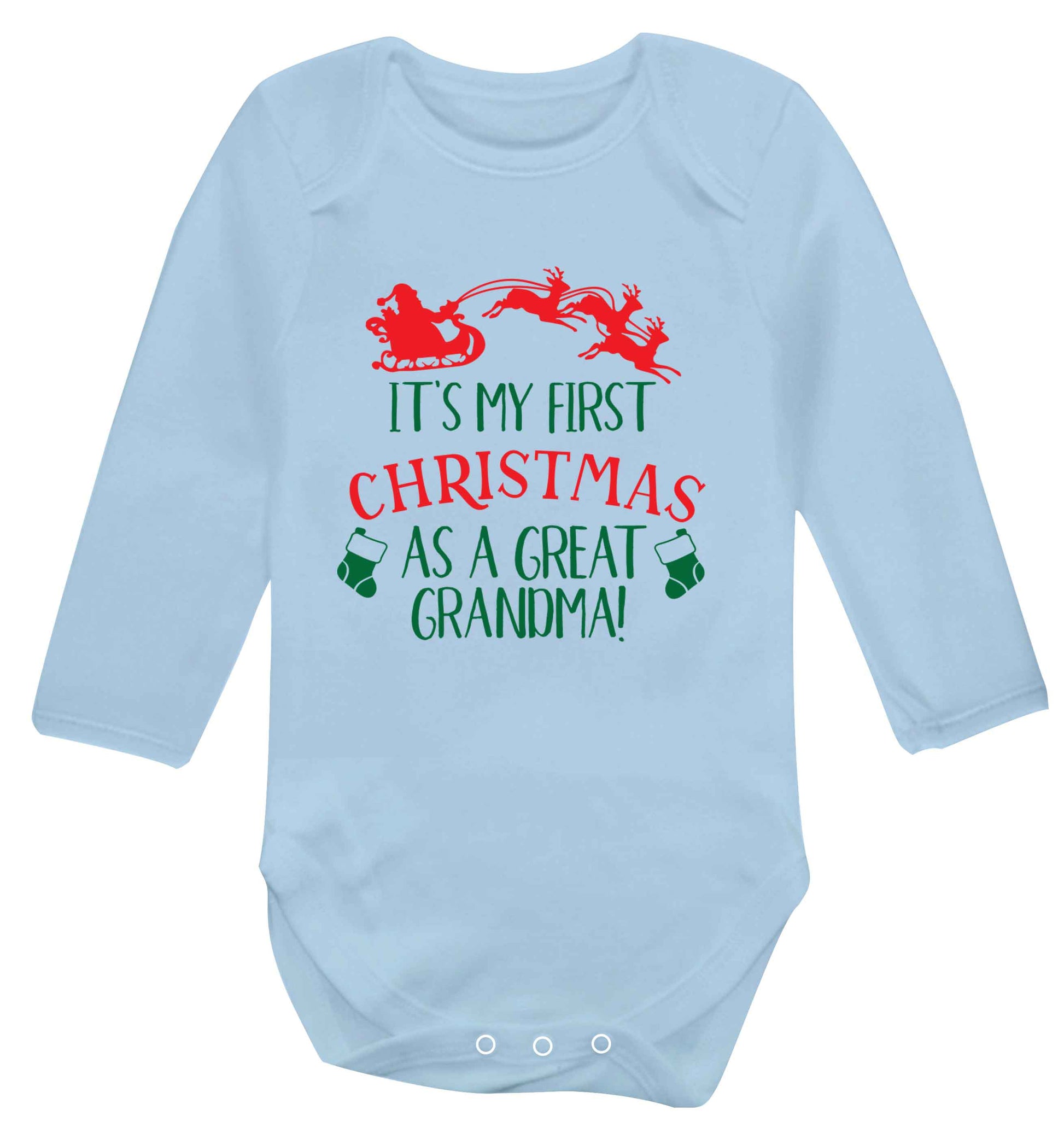 It's my first Christmas as a great grandma! Baby Vest long sleeved pale blue 6-12 months