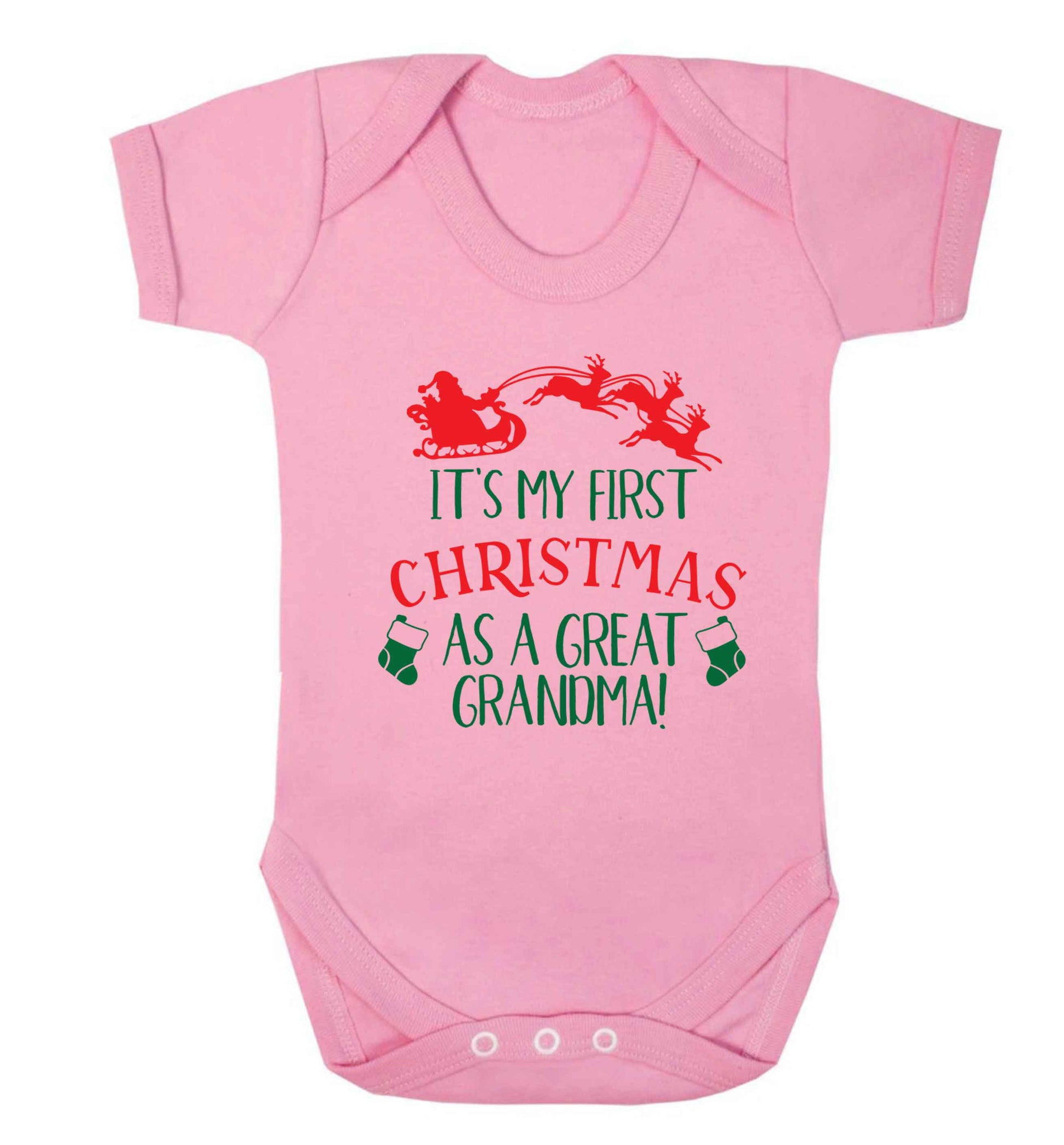 It's my first Christmas as a great grandma! Baby Vest pale pink 18-24 months
