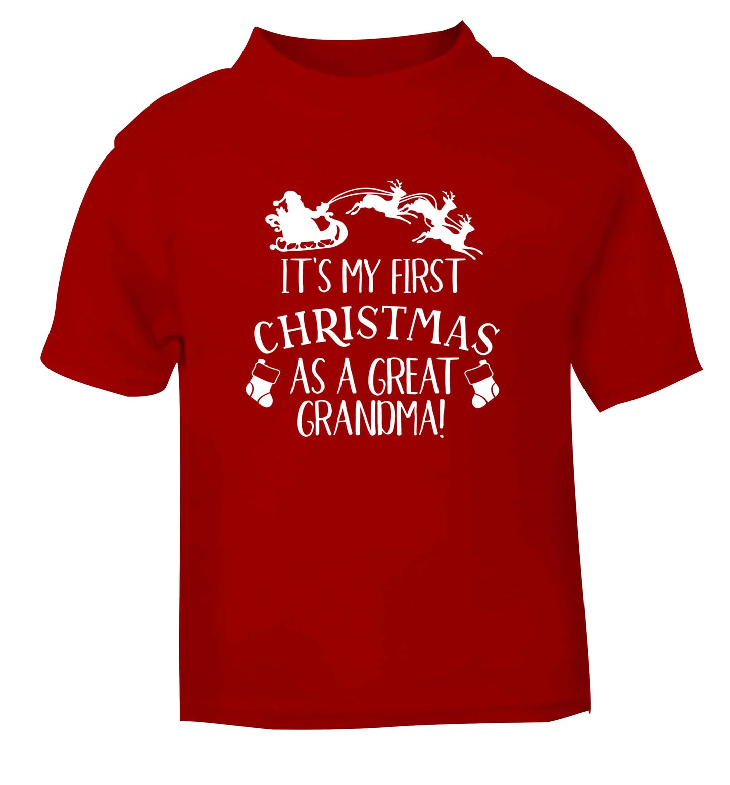 It's my first Christmas as a great grandma! red Baby Toddler Tshirt 2 Years