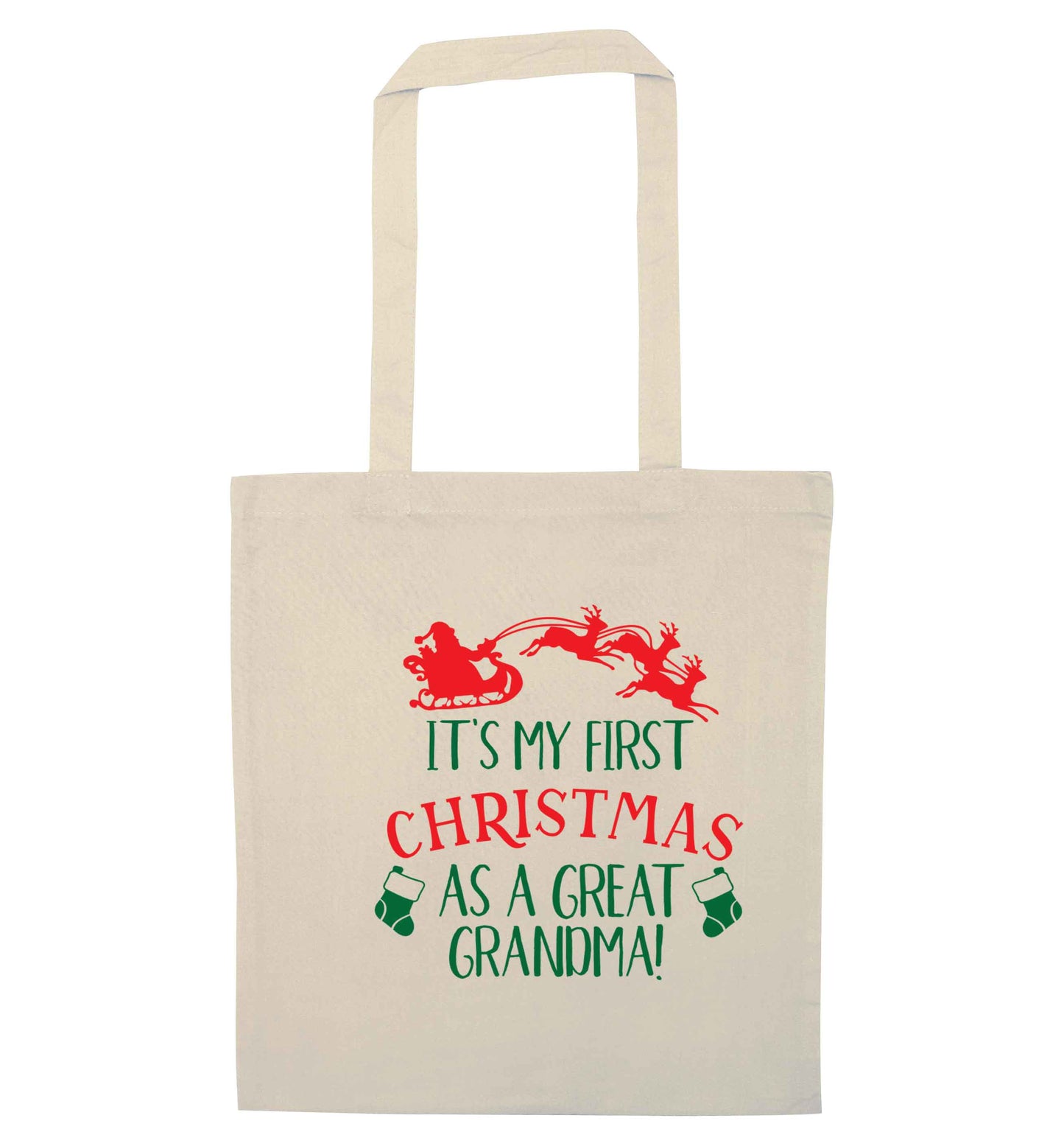 It's my first Christmas as a great grandma! natural tote bag