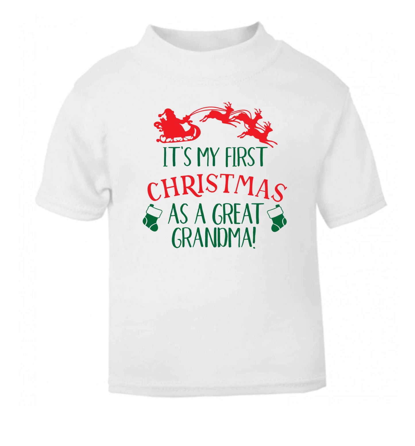 It's my first Christmas as a great grandma! white Baby Toddler Tshirt 2 Years