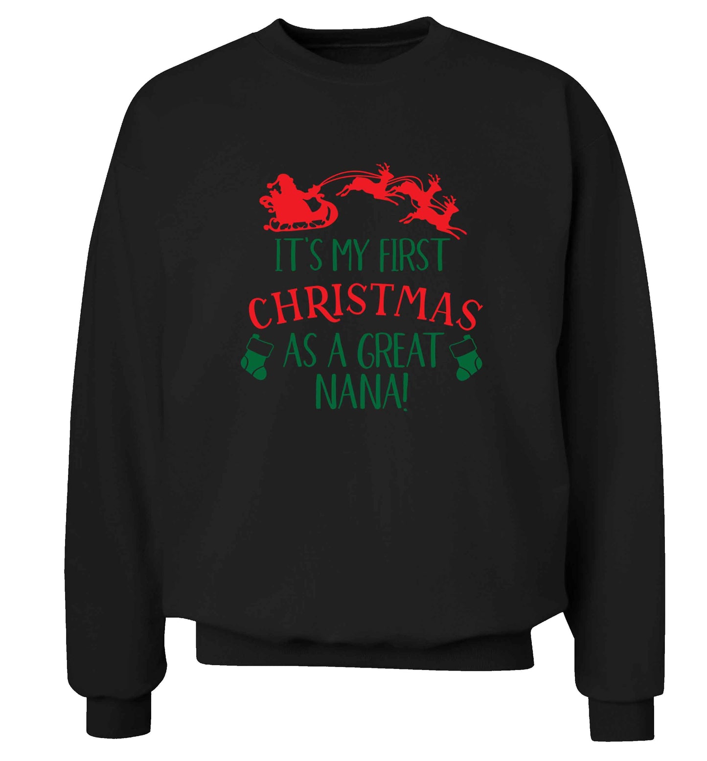 It's my first Christmas as a great nana! Adult's unisex black Sweater 2XL