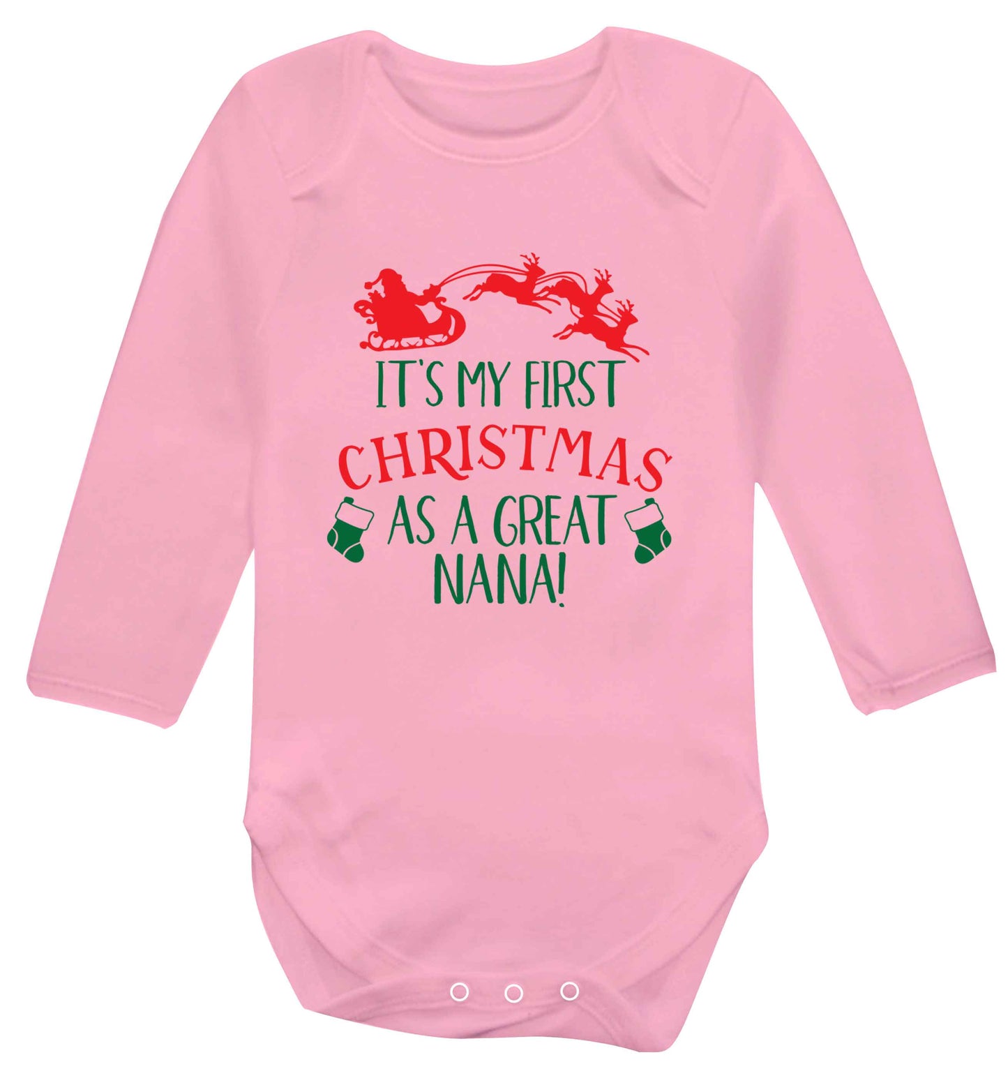 It's my first Christmas as a great nana! Baby Vest long sleeved pale pink 6-12 months