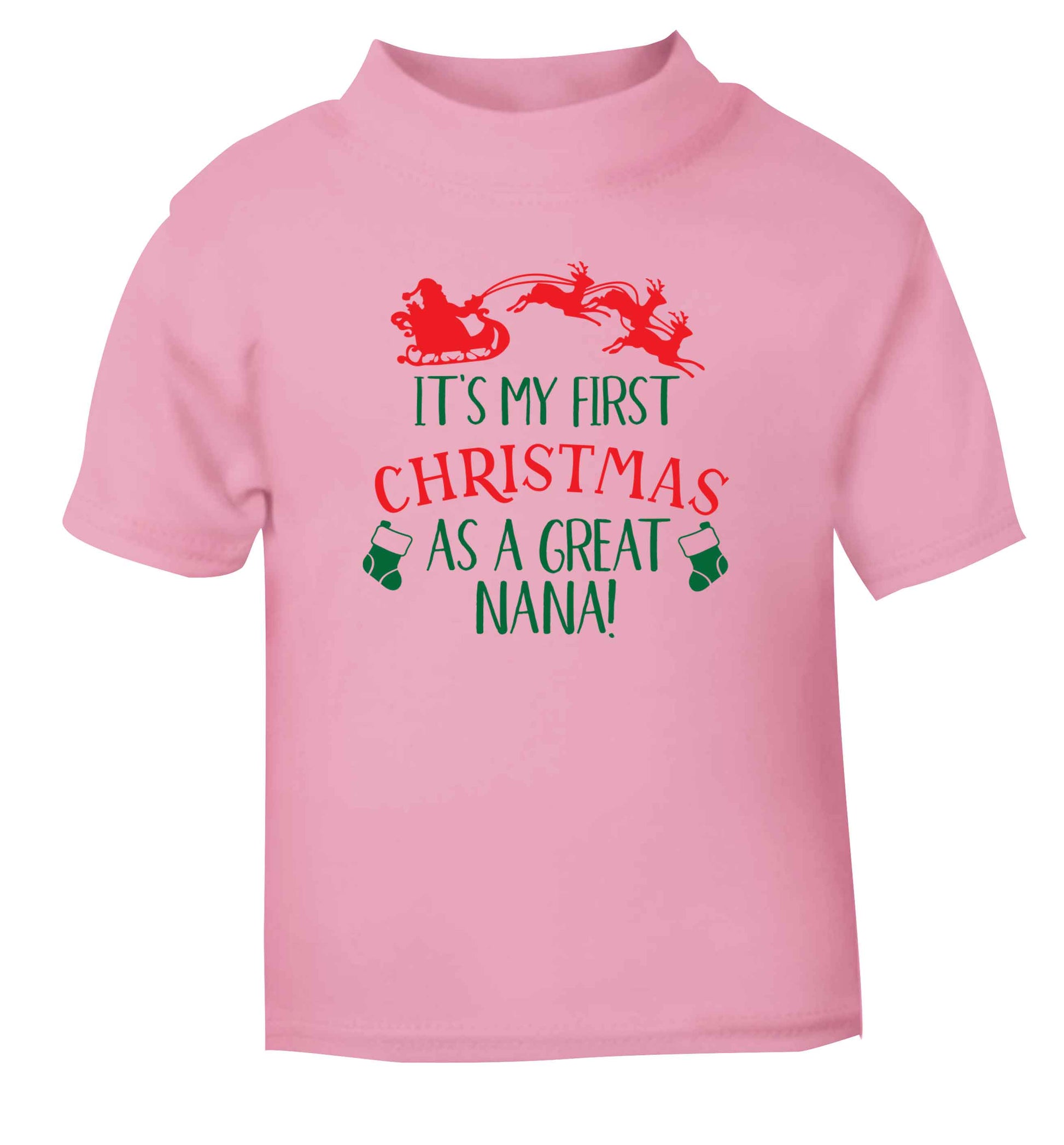 It's my first Christmas as a great nana! light pink Baby Toddler Tshirt 2 Years