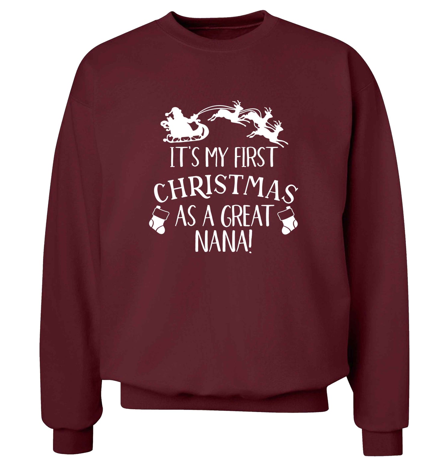 It's my first Christmas as a great nana! Adult's unisex maroon Sweater 2XL
