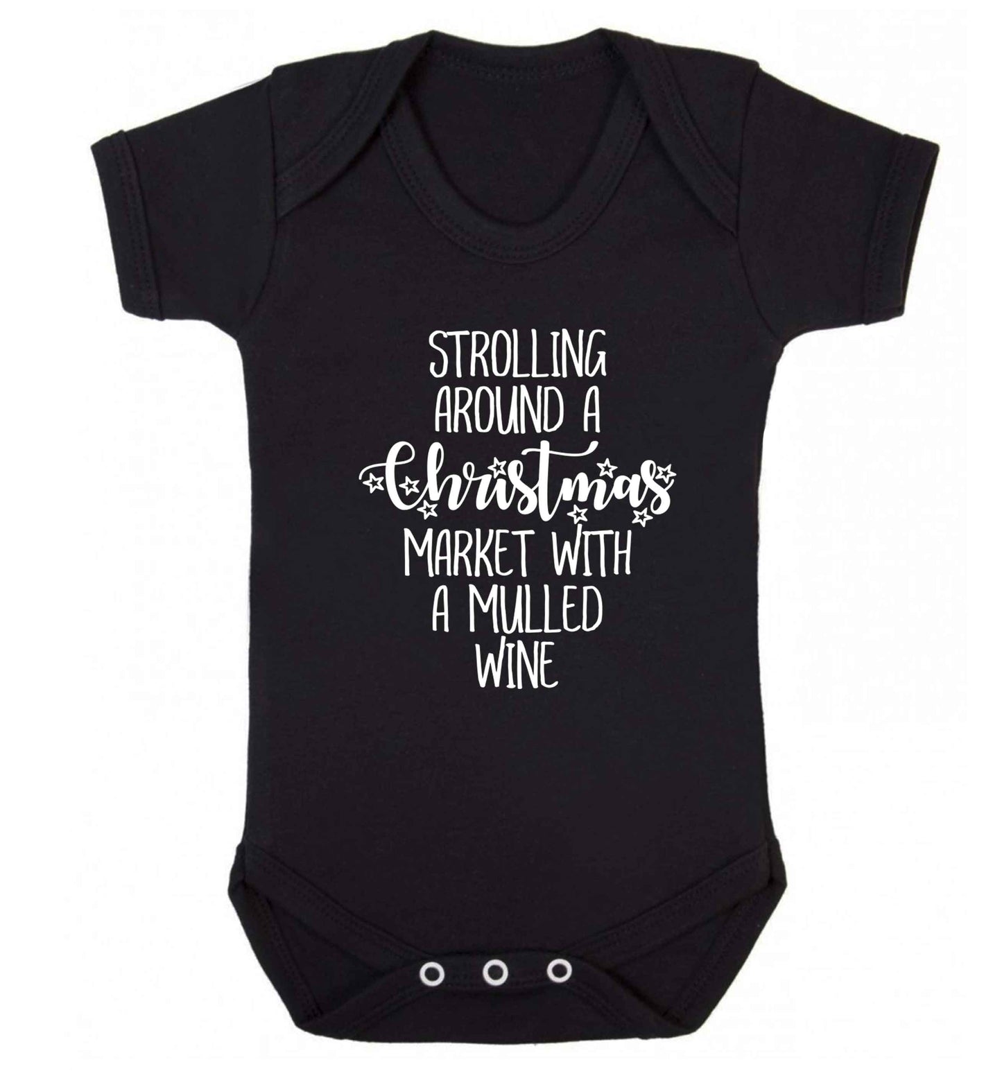 Strolling around a Christmas market with mulled wine Baby Vest black 18-24 months