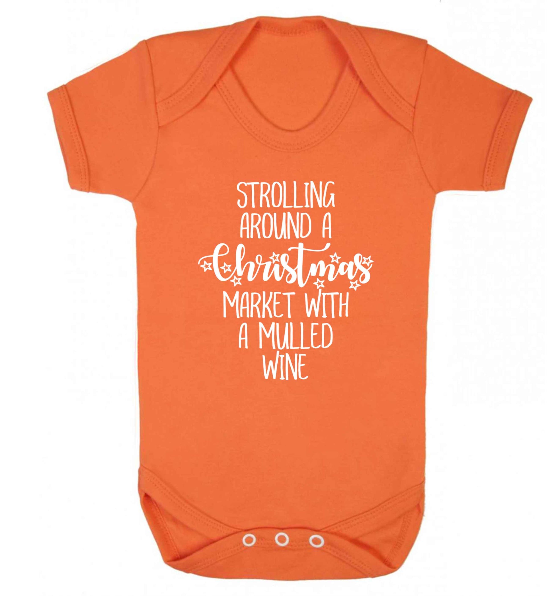 Strolling around a Christmas market with mulled wine Baby Vest orange 18-24 months