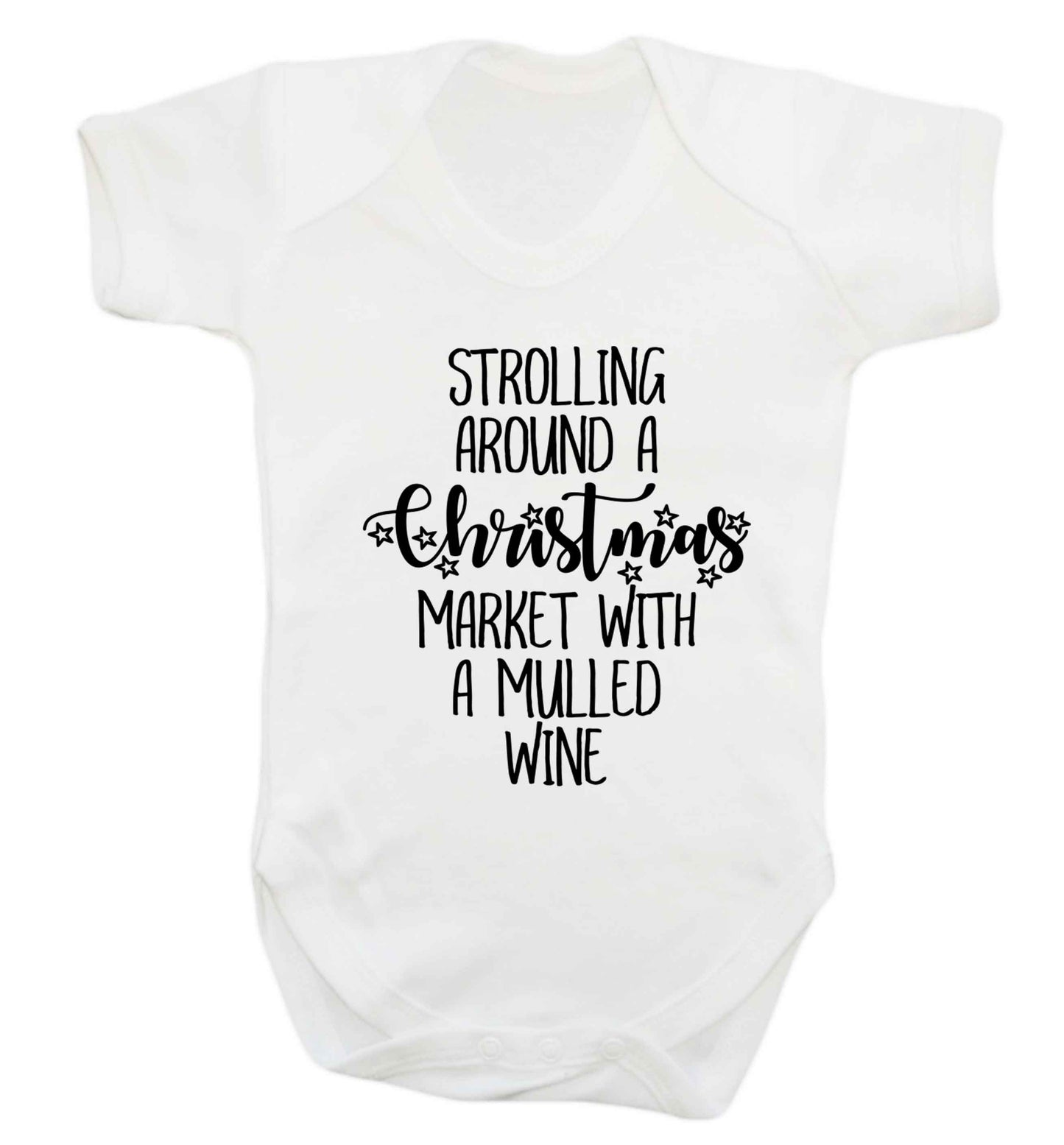 Strolling around a Christmas market with mulled wine Baby Vest white 18-24 months