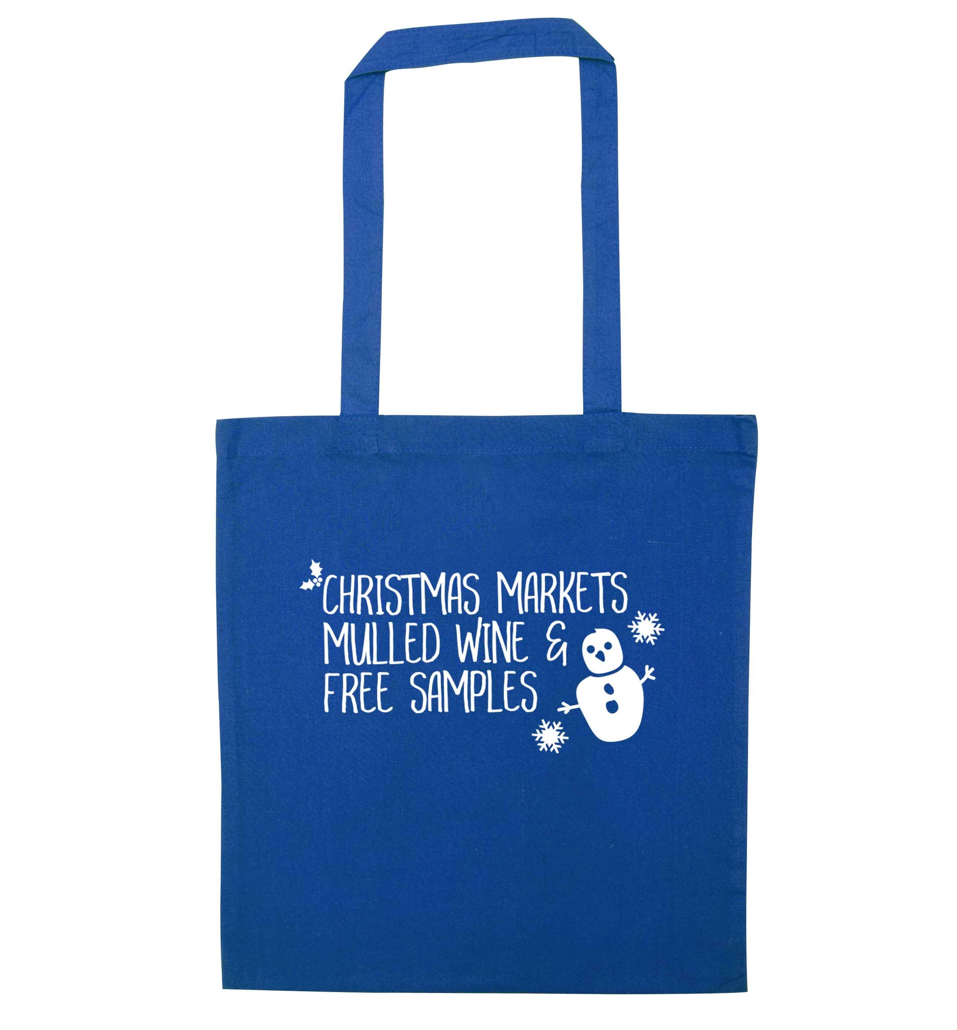 Christmas market mulled wine & free samples blue tote bag