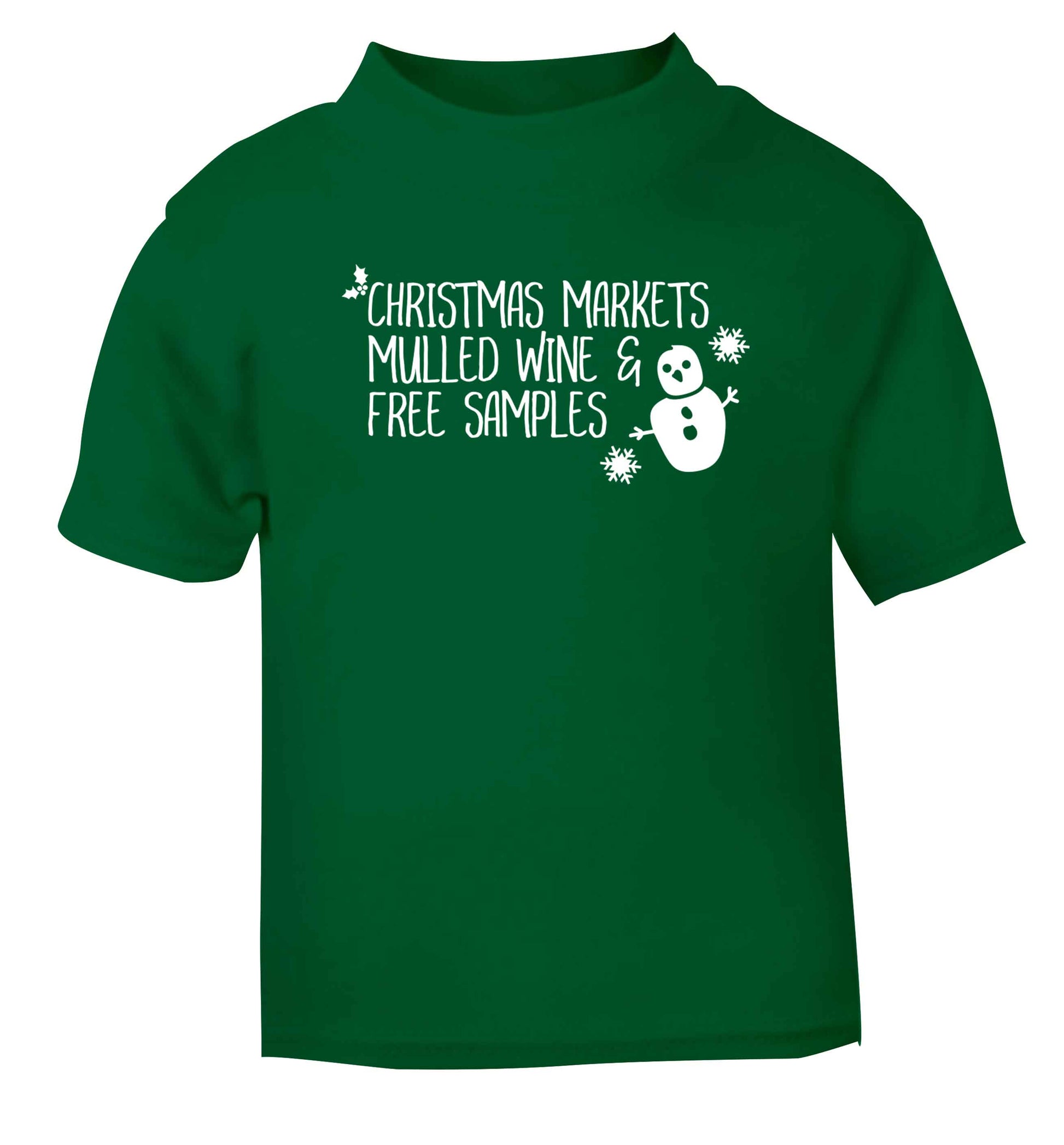 Christmas market mulled wine & free samples green Baby Toddler Tshirt 2 Years