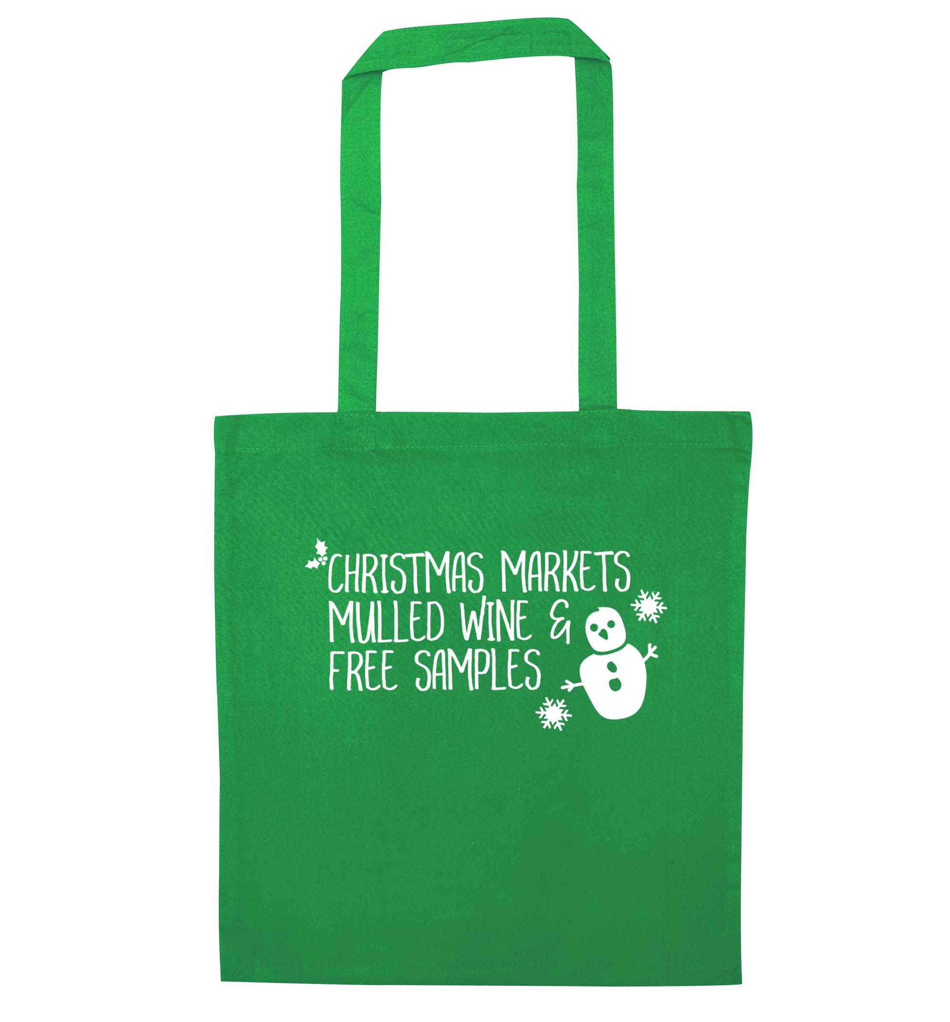 Christmas market mulled wine & free samples green tote bag