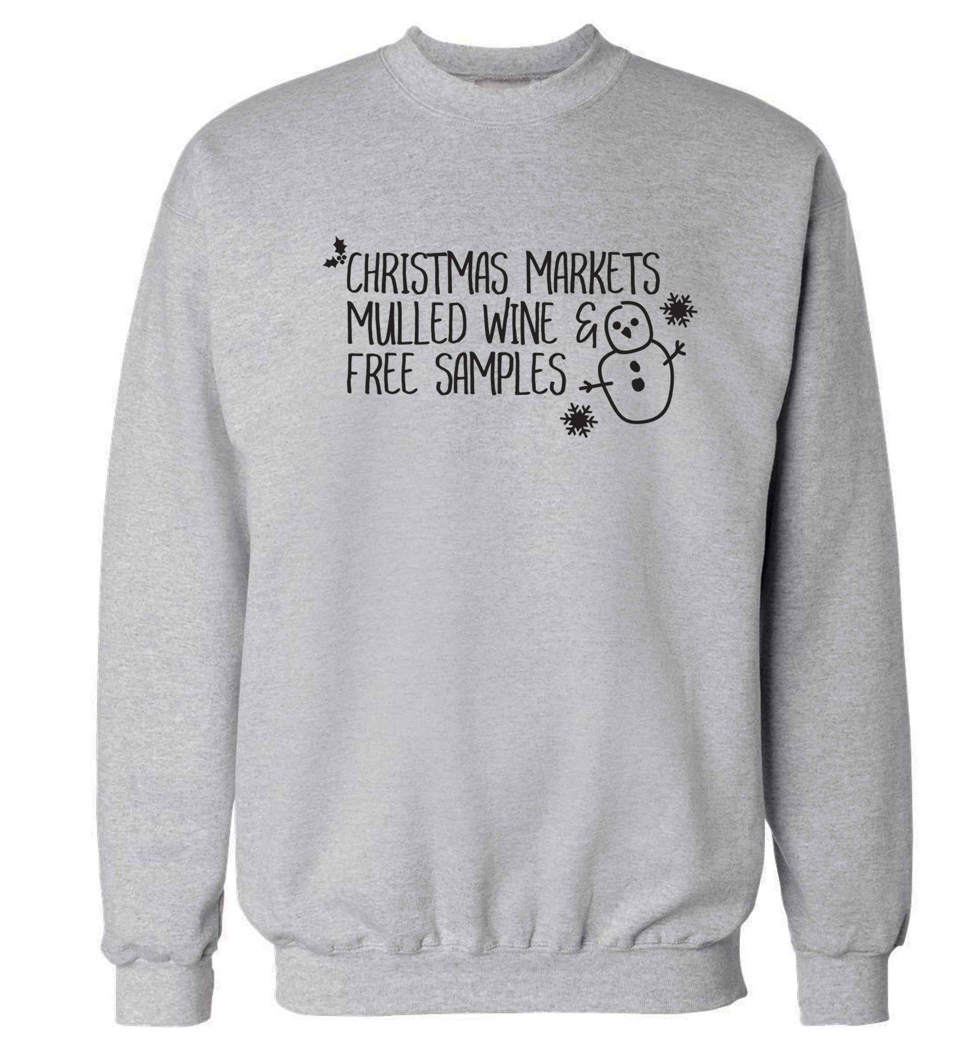 Christmas market mulled wine & free samples Adult's unisex grey Sweater 2XL