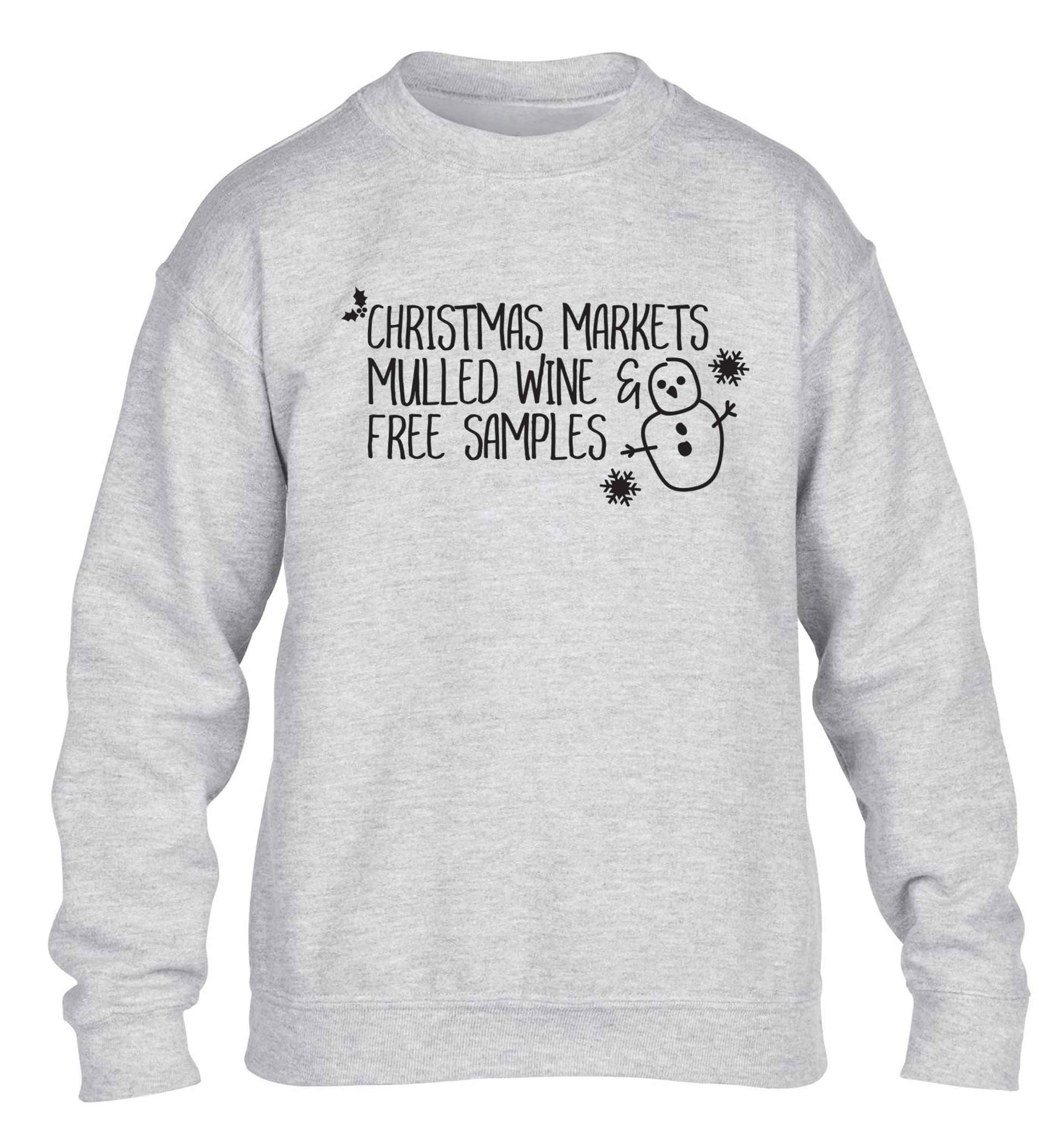 Christmas market mulled wine & free samples children's grey sweater 12-13 Years