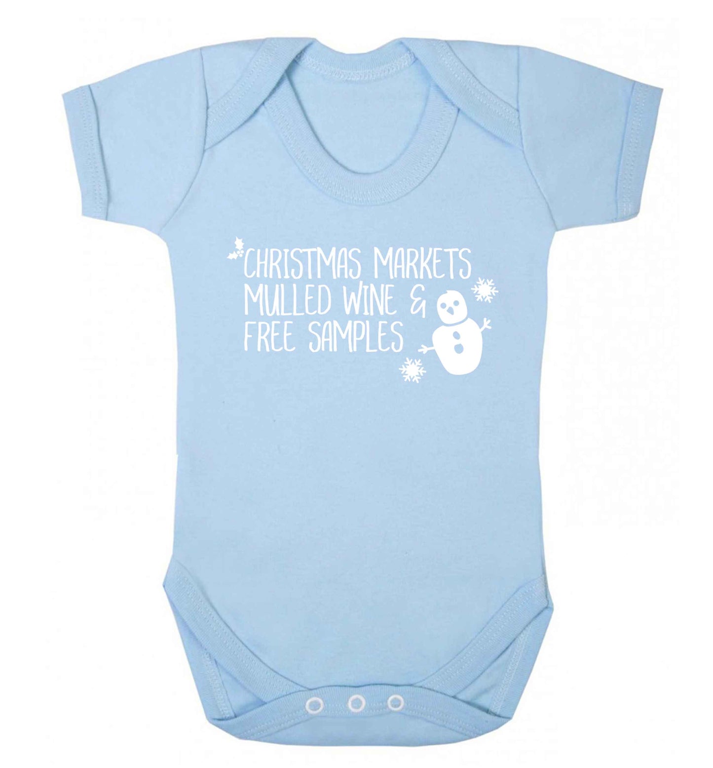 Christmas market mulled wine & free samples Baby Vest pale blue 18-24 months