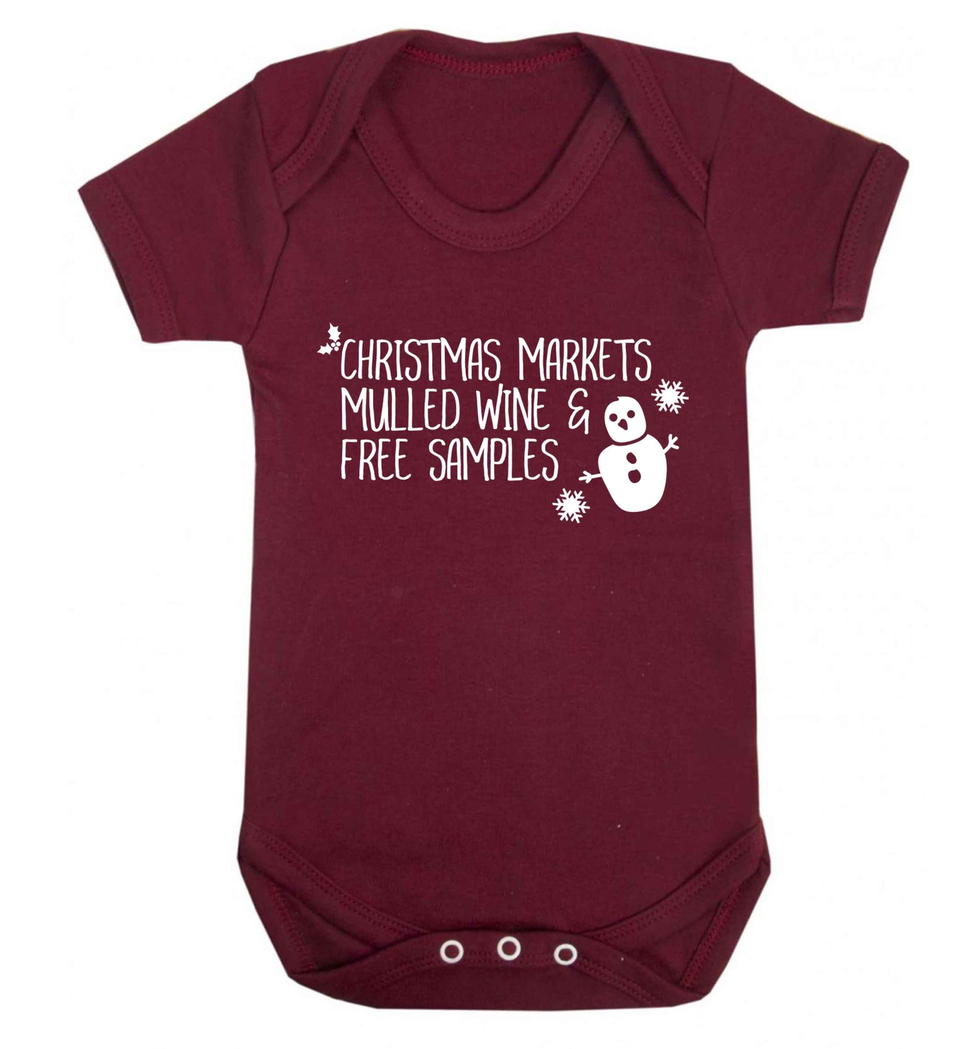 Christmas market mulled wine & free samples Baby Vest maroon 18-24 months
