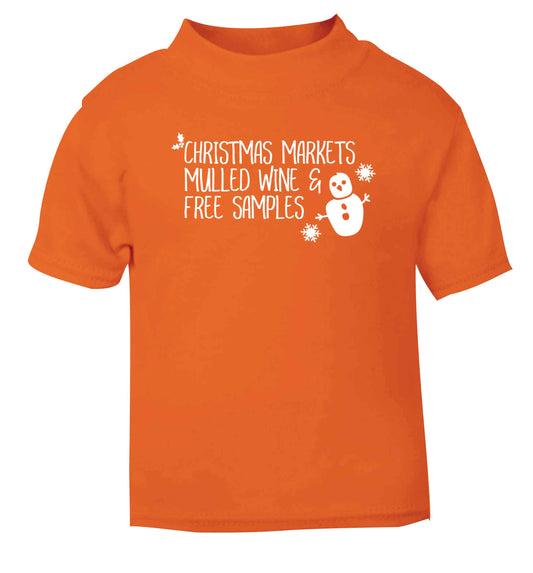 Christmas market mulled wine & free samples orange Baby Toddler Tshirt 2 Years