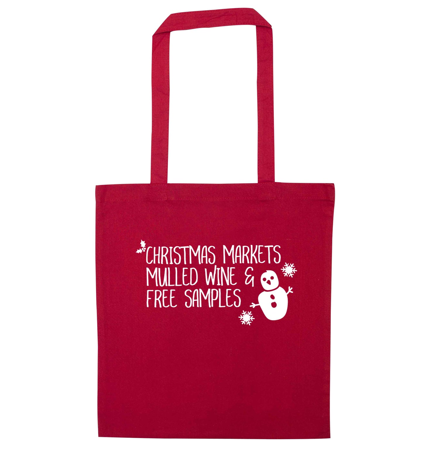 Christmas market mulled wine & free samples red tote bag